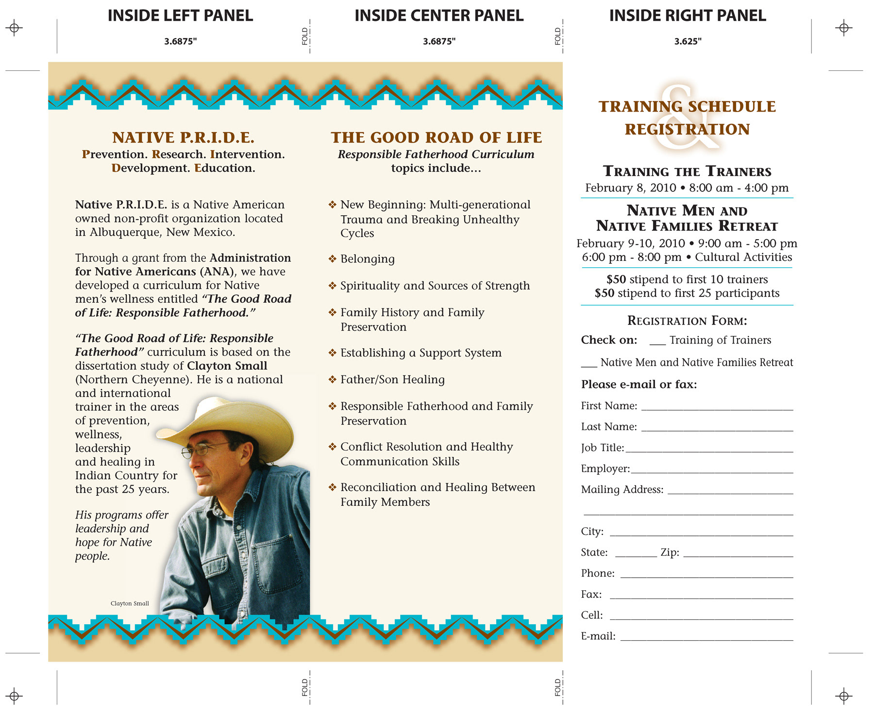 Native Pride Tri-fold Mailer Brochure (inside)
