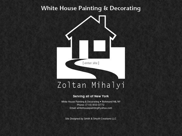 Website splash image and logo for White House Painting & Decorating (2003)