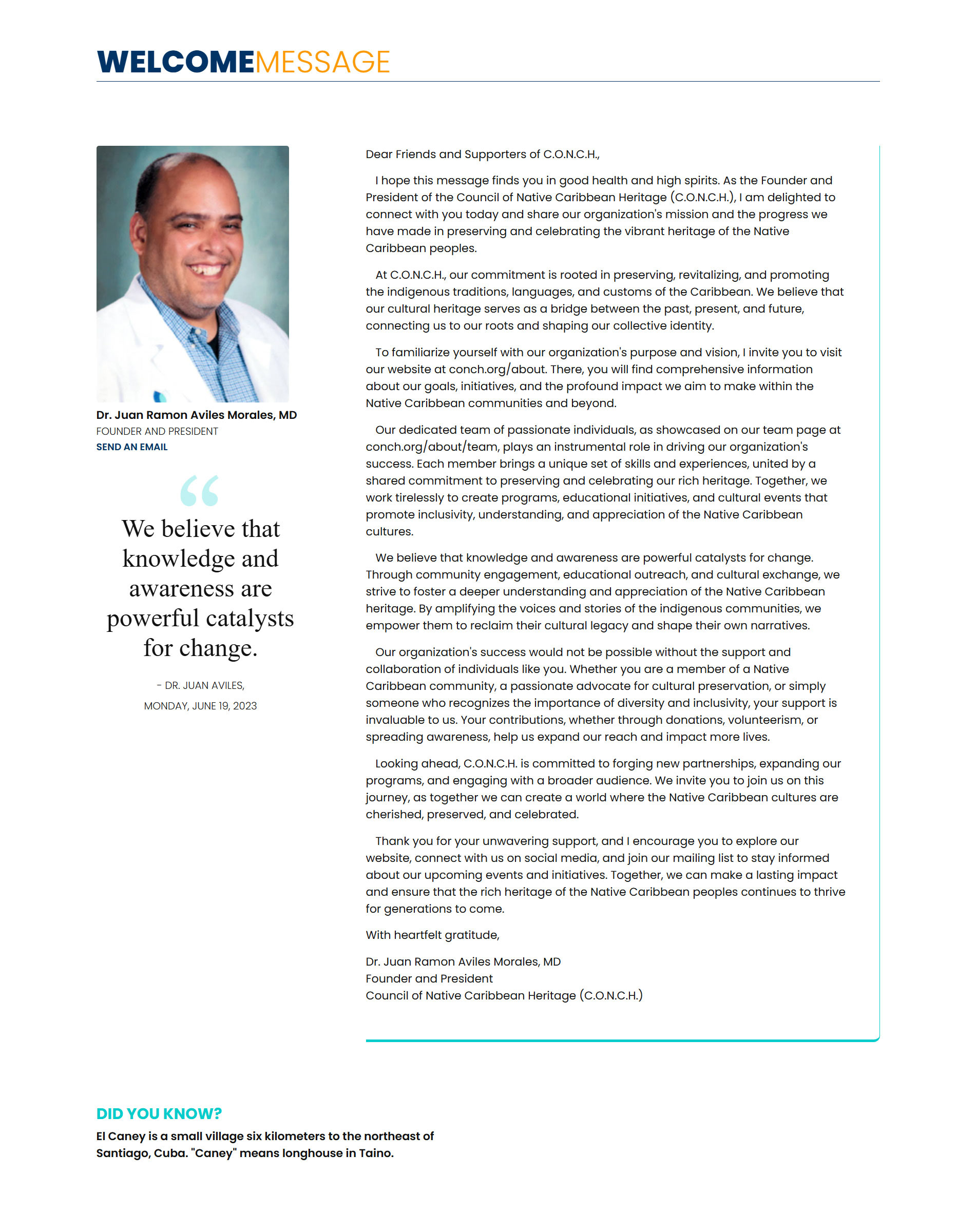 Founder's Message Copy