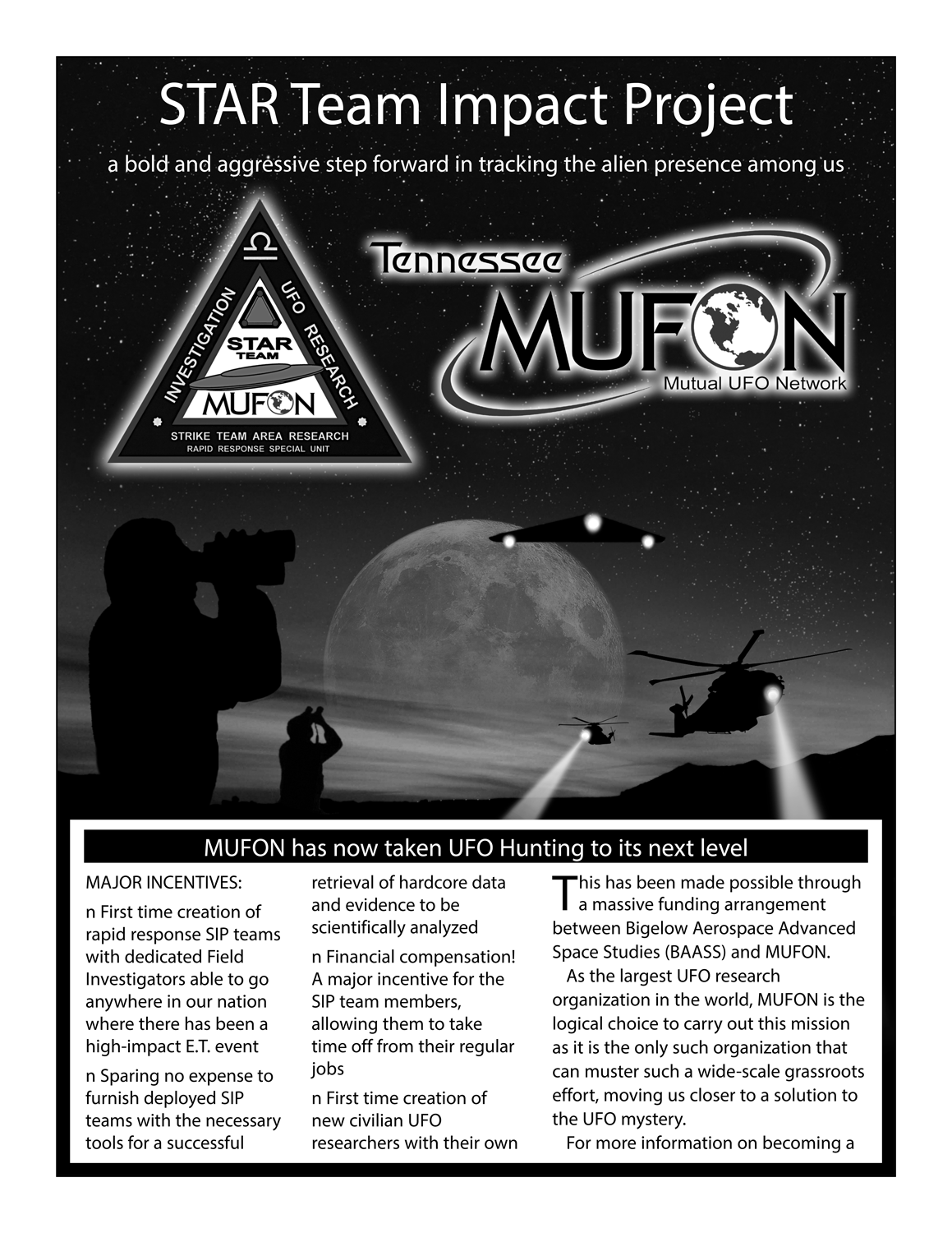 Promotional poster for the STAR Team Impact Project (SIP) (2009)