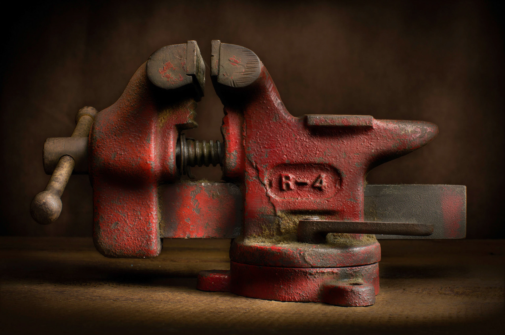 Workshop Series - Light Painting of an old red vise.