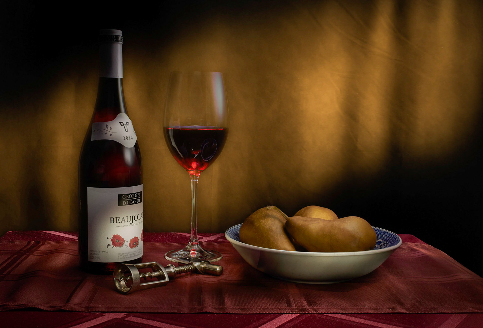 Wine Glass and Pears