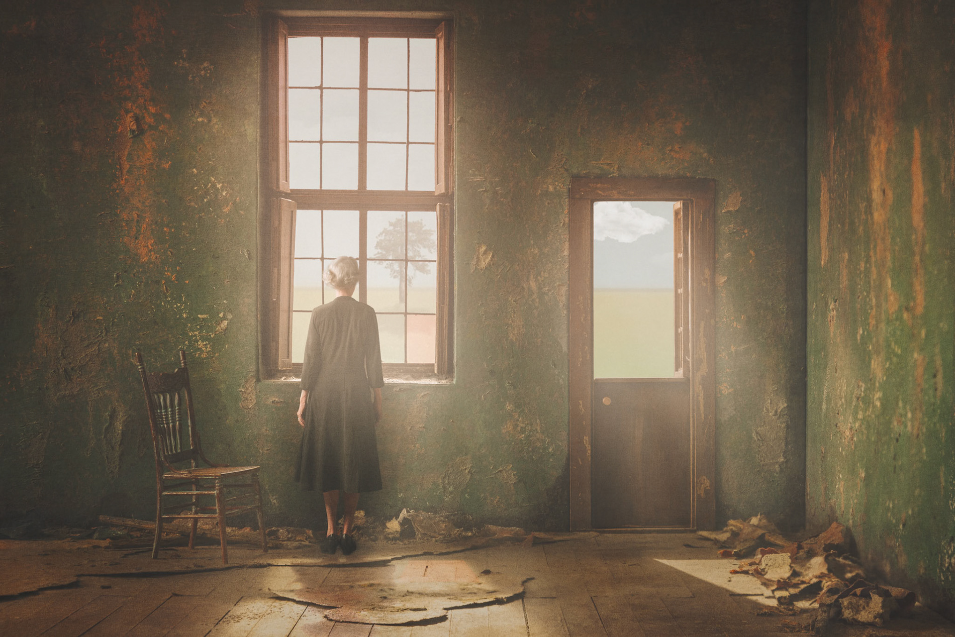 Woman at window by mark hogan photography