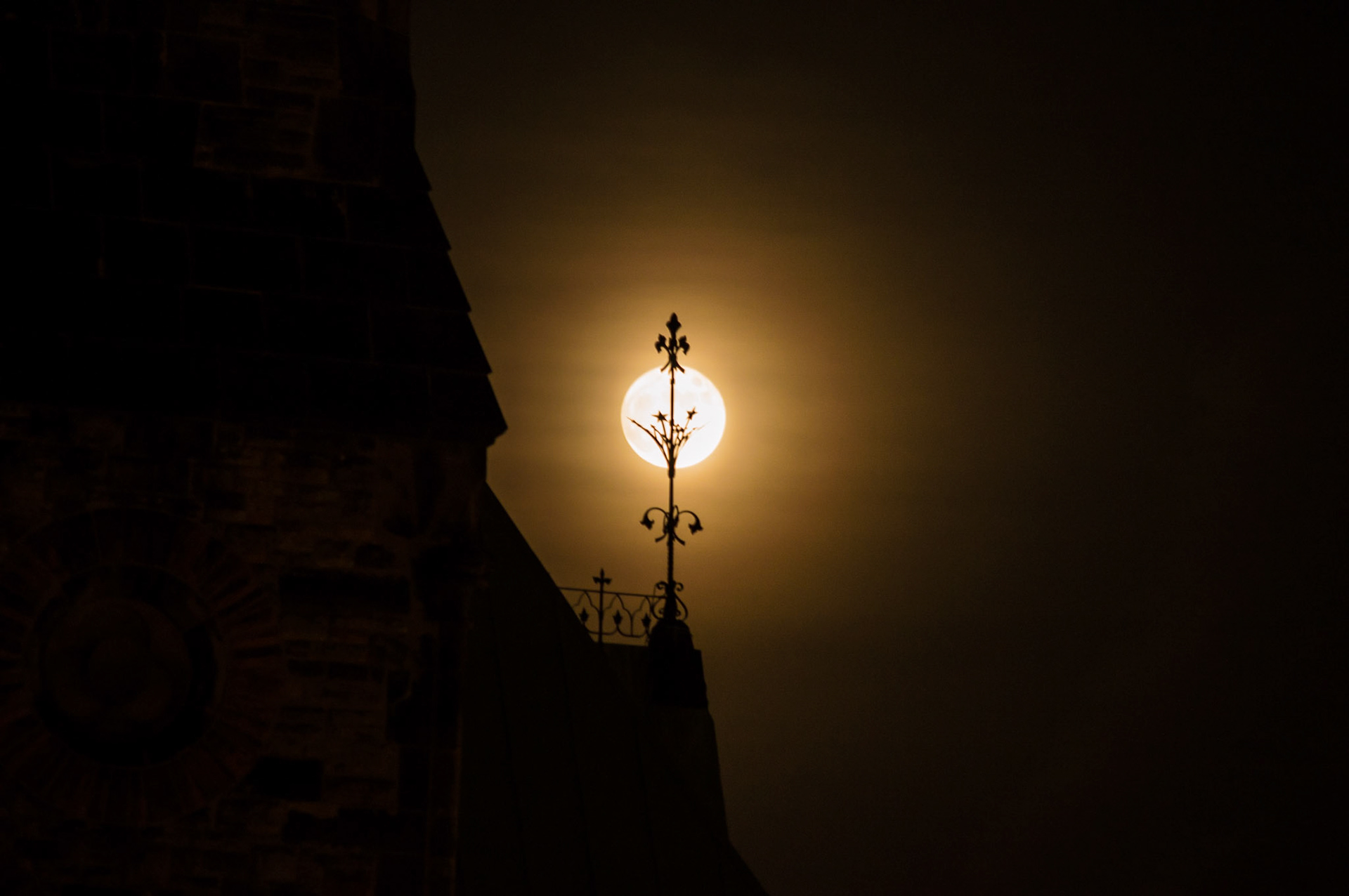 Silhouette of a spire on top of the East Block of Canada's parliament building