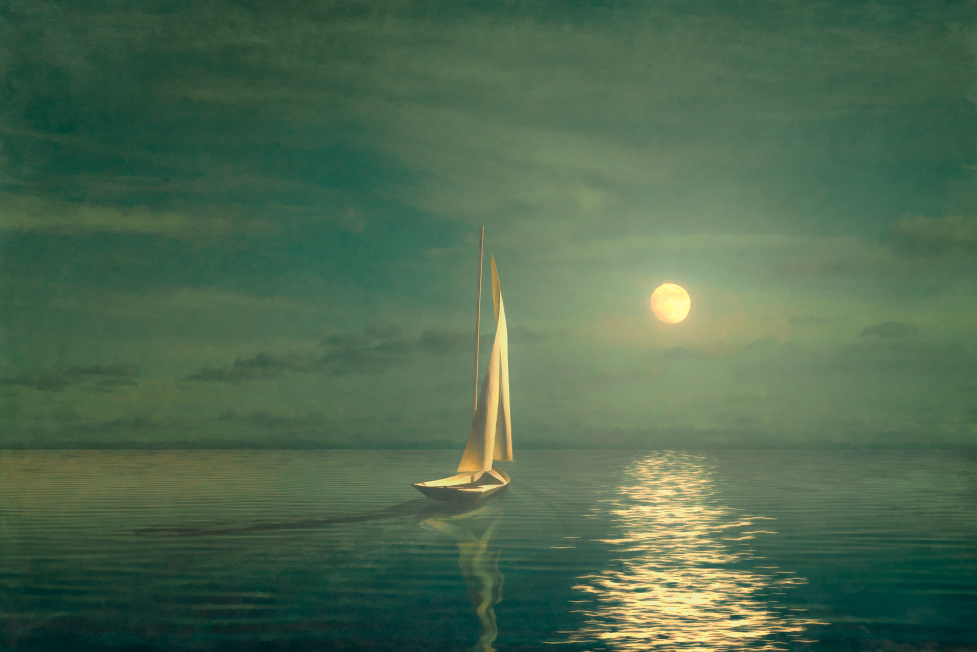 Moonlight Serenity, sailboat, mark hogan, photography