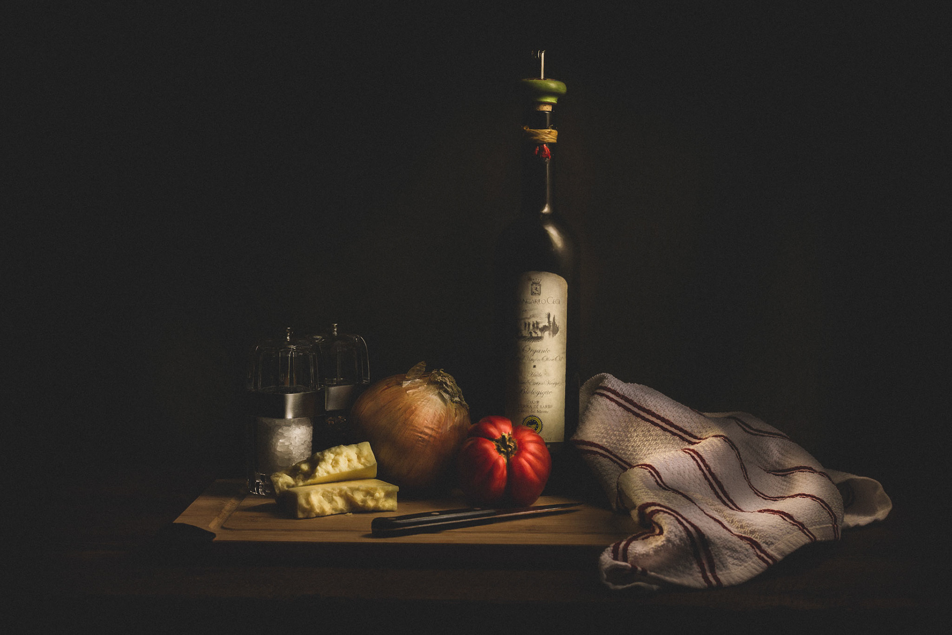 About a week ago a friend from work brought in a bag of fruit and vegetables from her garden and offered everybody some.  As soon as I saw the tomato I knew what I wanted to do with it!Much to my wife’s chagrin, eating it was the very last thing on my mind!Taking a break from my Dance Studio project, I did a still life Light Painting of it.For simplicity sake I’m calling this ‘The One With the Tomato’ (just kidding) - yes people accuse me of being unimaginative but it works!This is a multi exposure image using a dozen individually lit frames composited into a single image..