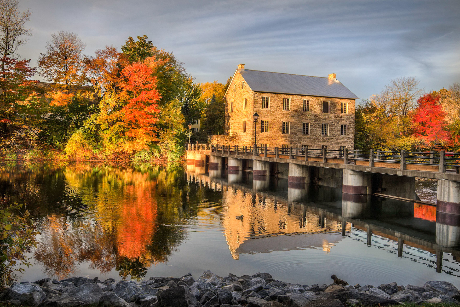 Early morning sinlight on the south wall of Watson's Mill, Manotick