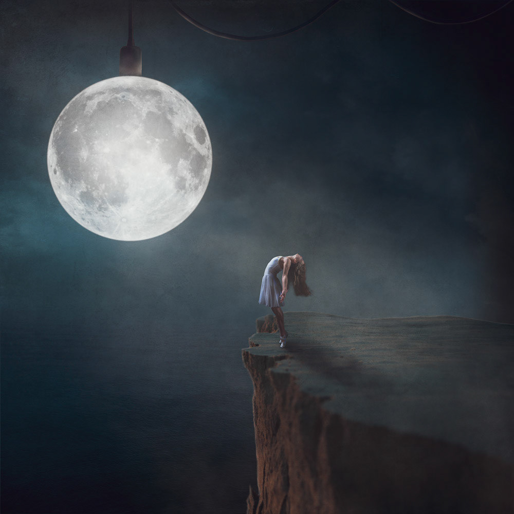 This shot is straight out of camera :) While you might think getting a shot of the moon’s power cord was the tough part, it was actually getting into position to take the shot that was the hardest.I had to stand on a scaffolding made of 2X4’s extending from the cliff face while my assistant stood on the other side to keep the whole thing from collapsing.Needless to say I was able to quickly snap the shot and dash back to safety.Inspired by internet tutorial
