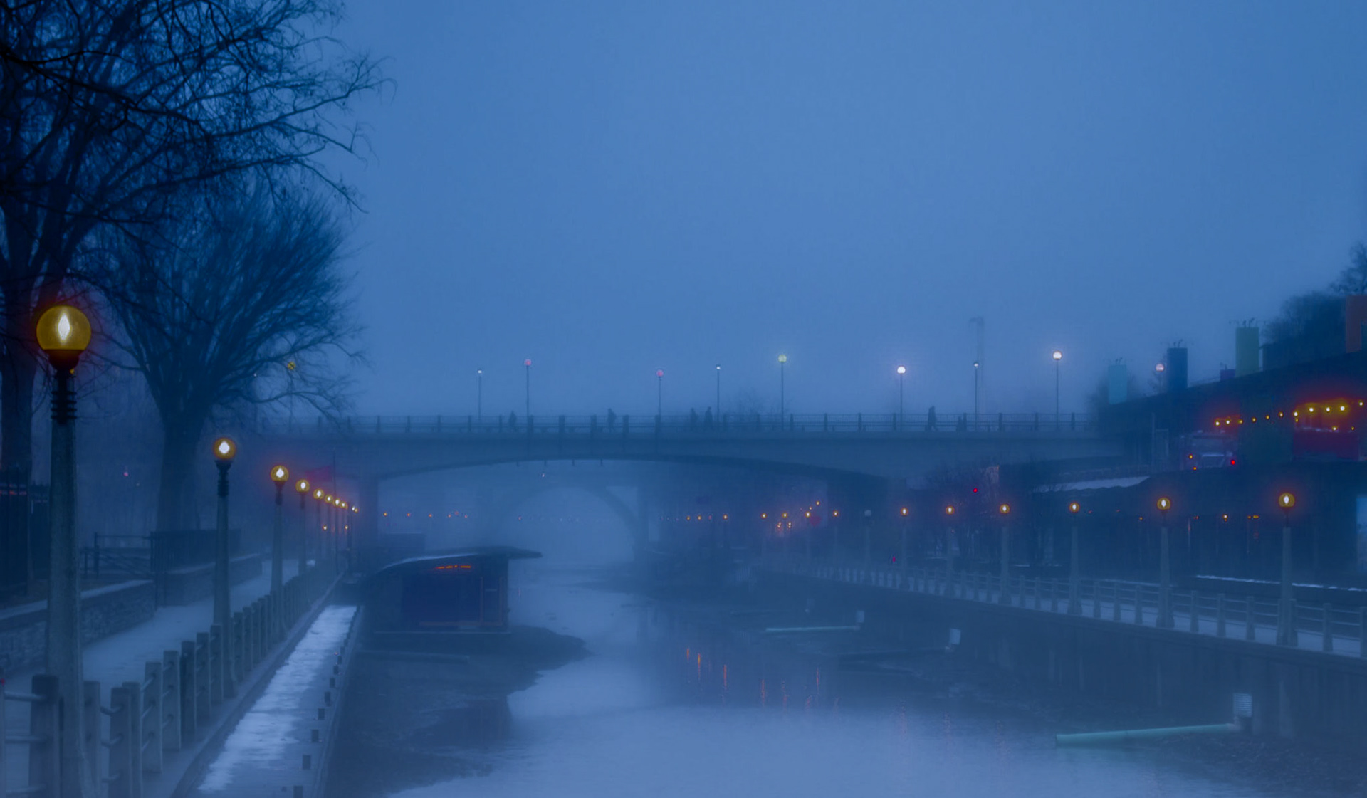 Rideau Canal on a foggy morning