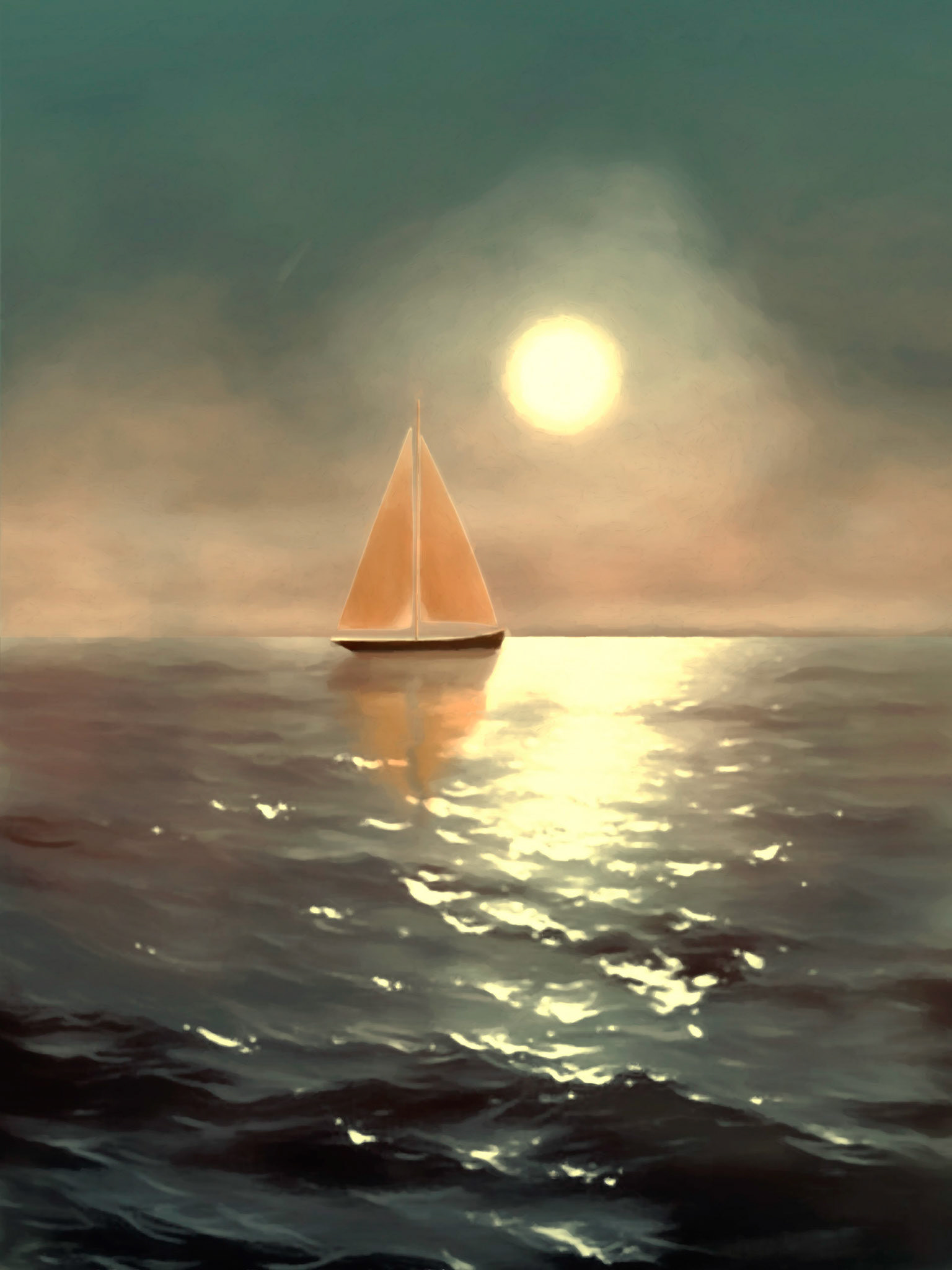 Moonlit Crossing, sailboat, mark hogan, photography