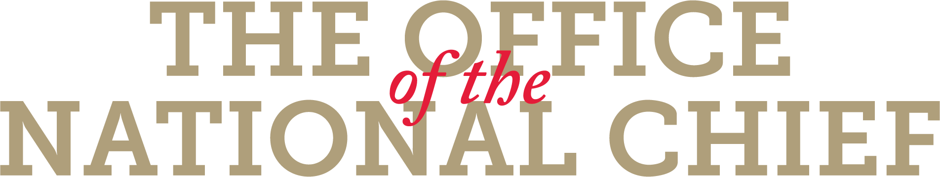 A word mark created for print materials written by the 2024 National Chief. The design draws inspiration from the University of Virginia, the 2024 Chief's Alma Mater.