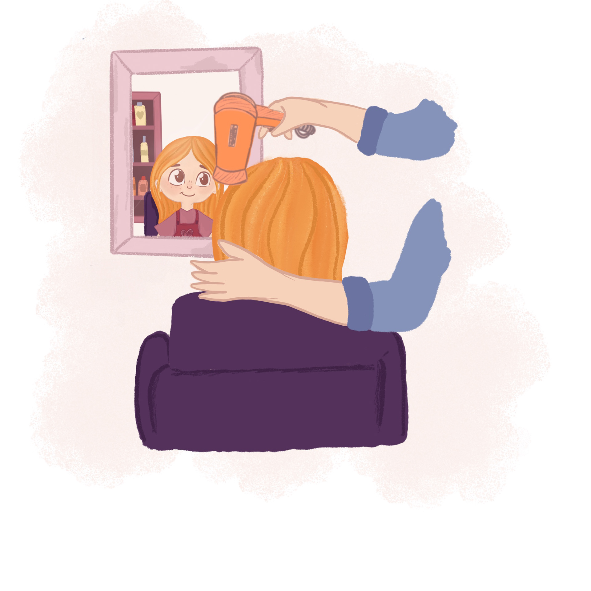 getting your hair dryed