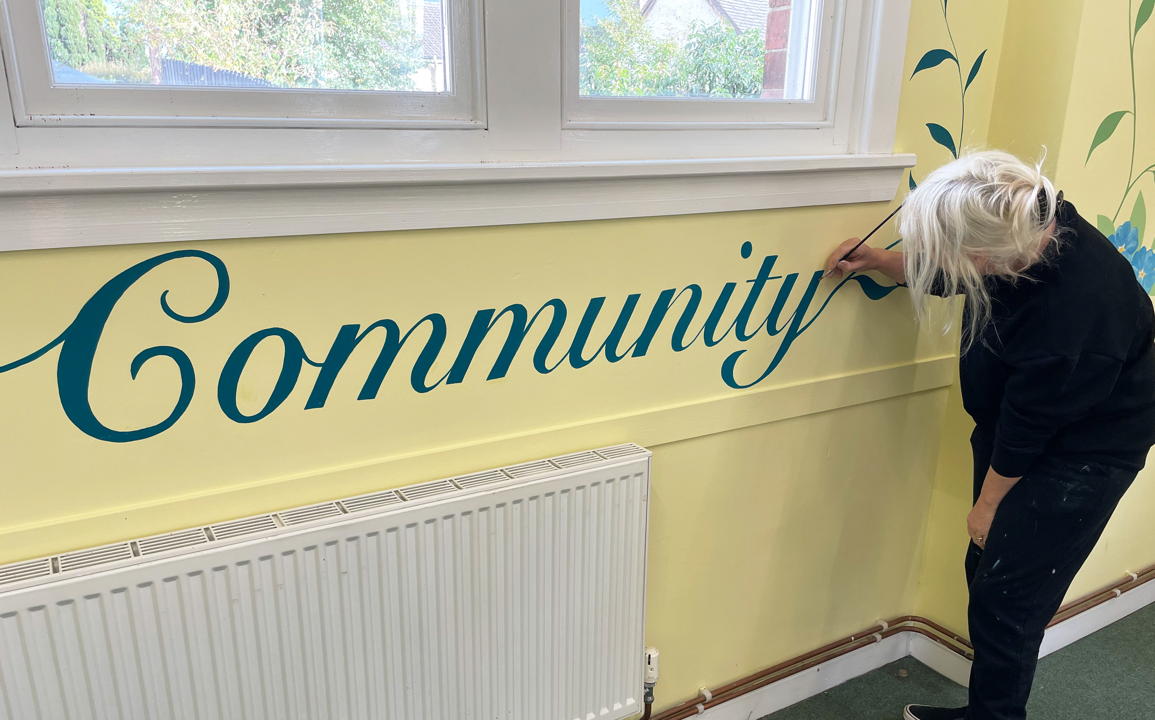 Painting the Community Mural 