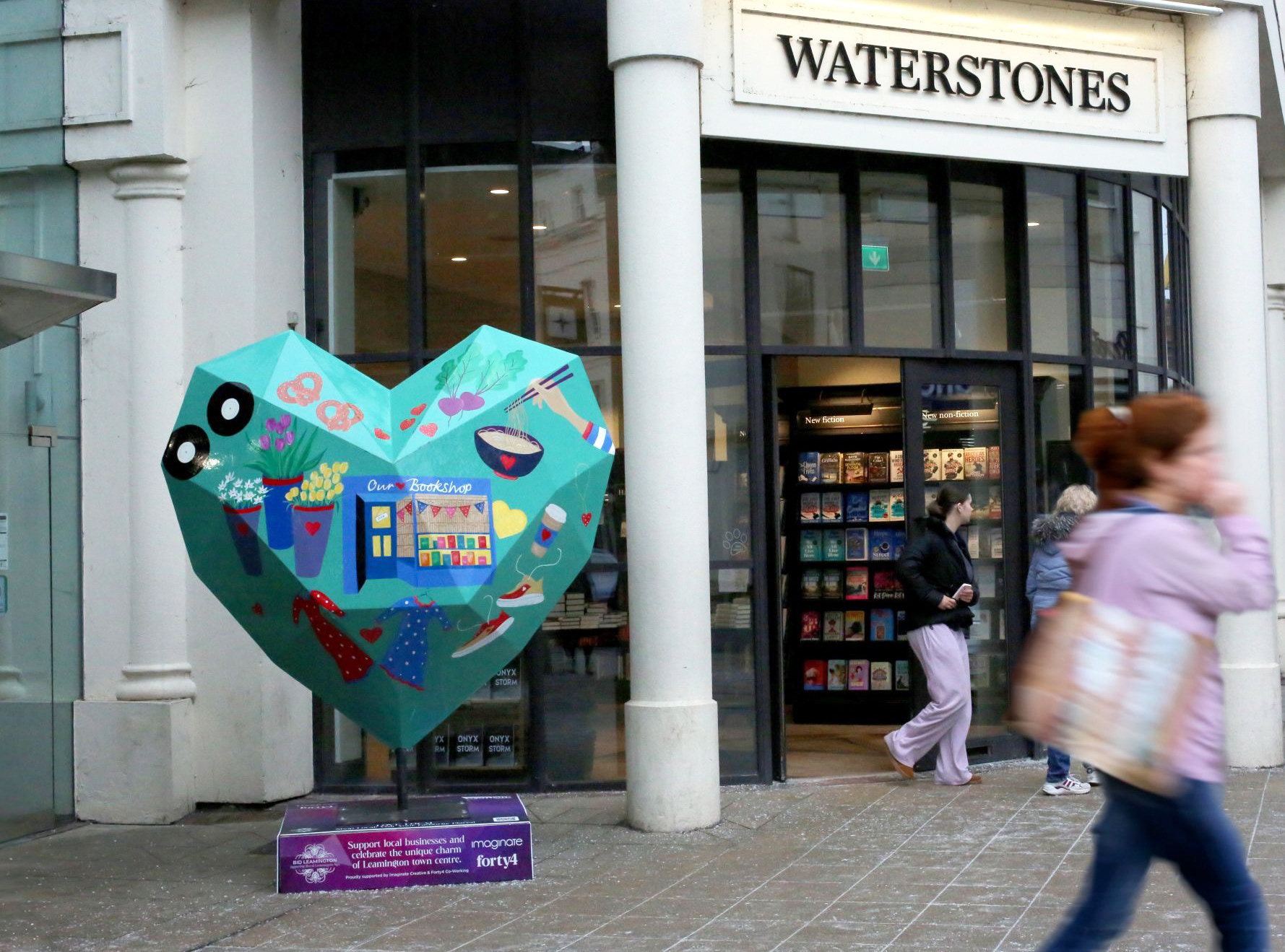 Heart Sculpture outside Waterstones