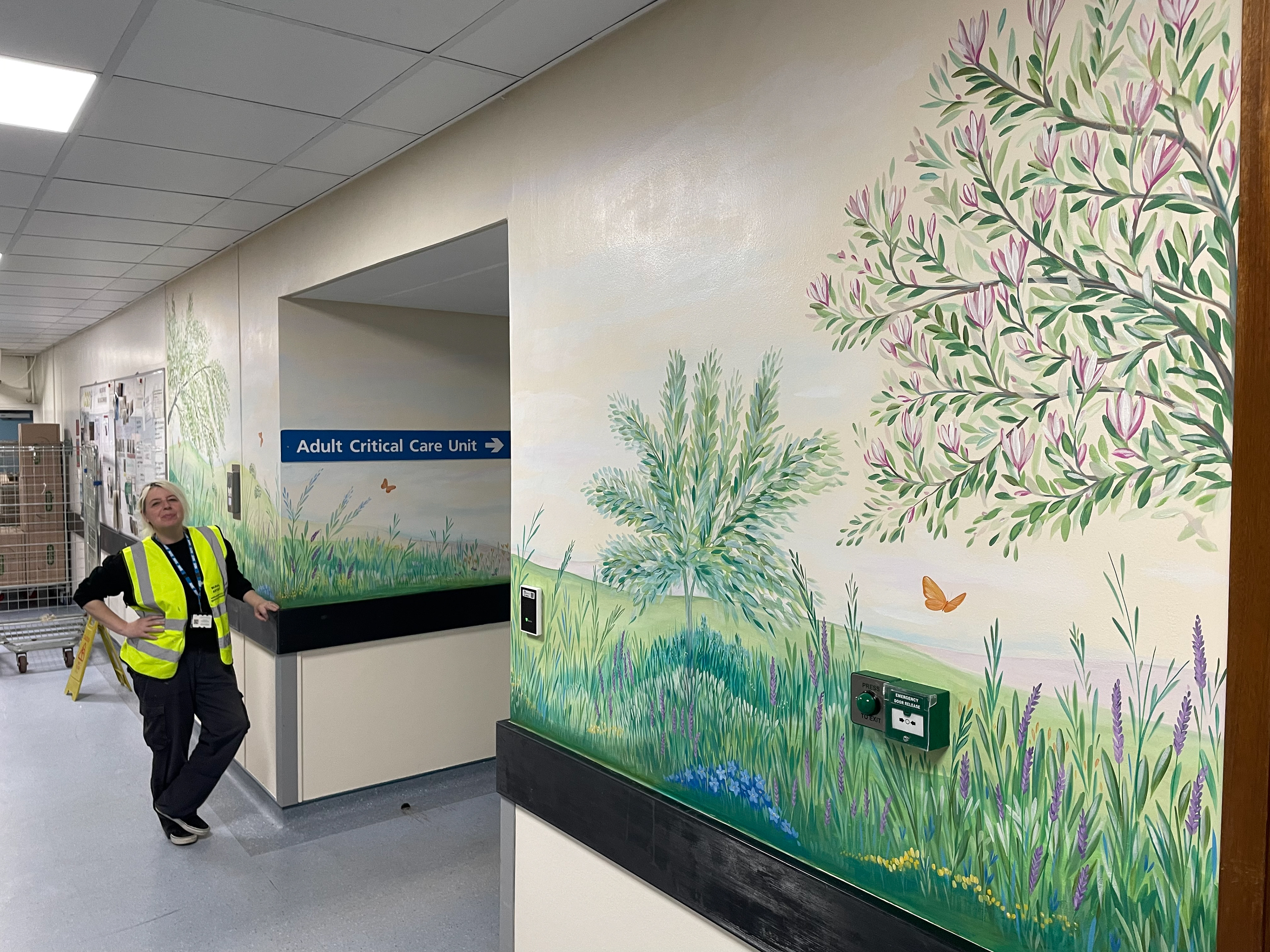 Mural outside ITU Leceister Royal Infimary