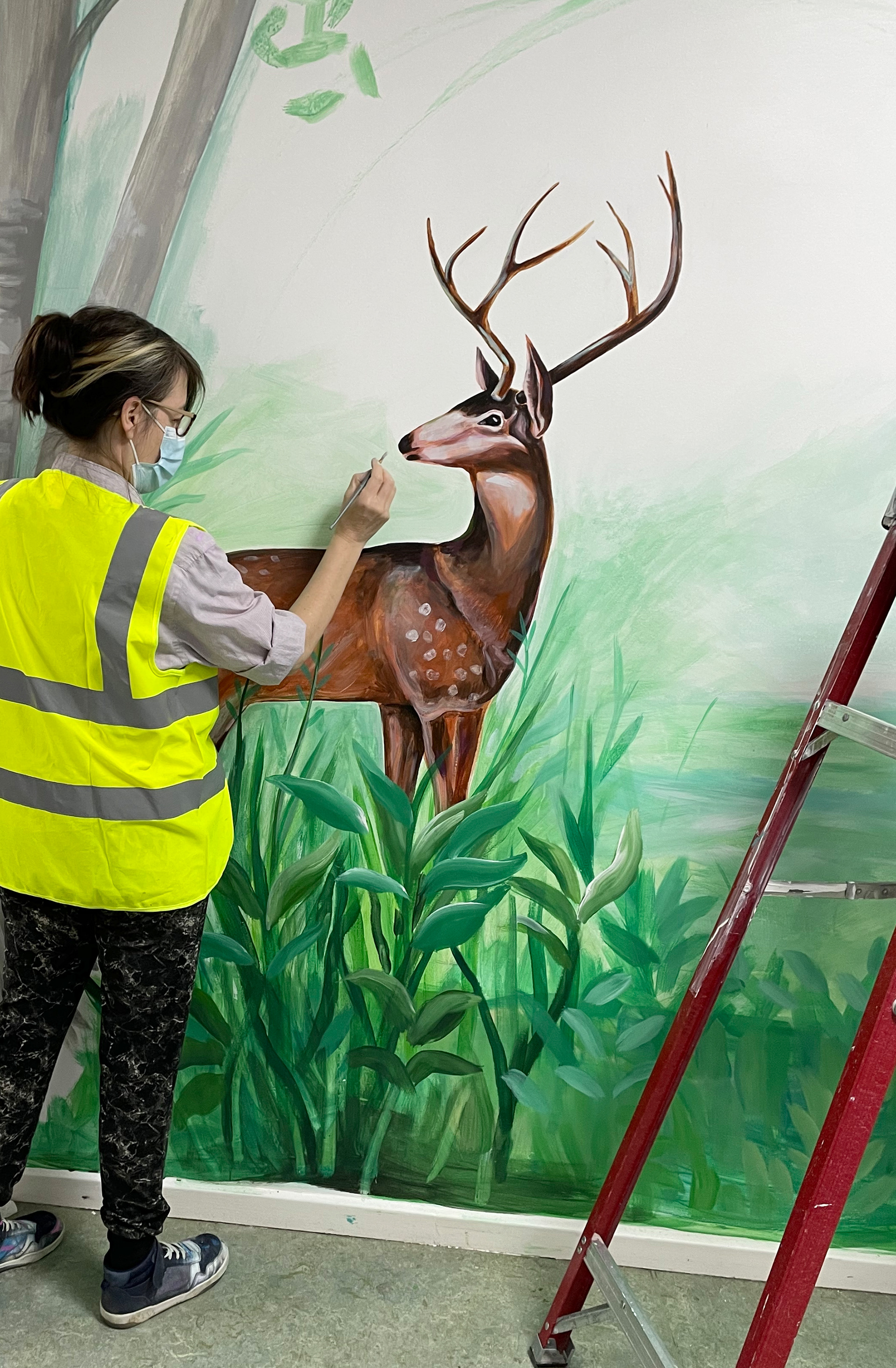 Painting in progress in Therapies Department