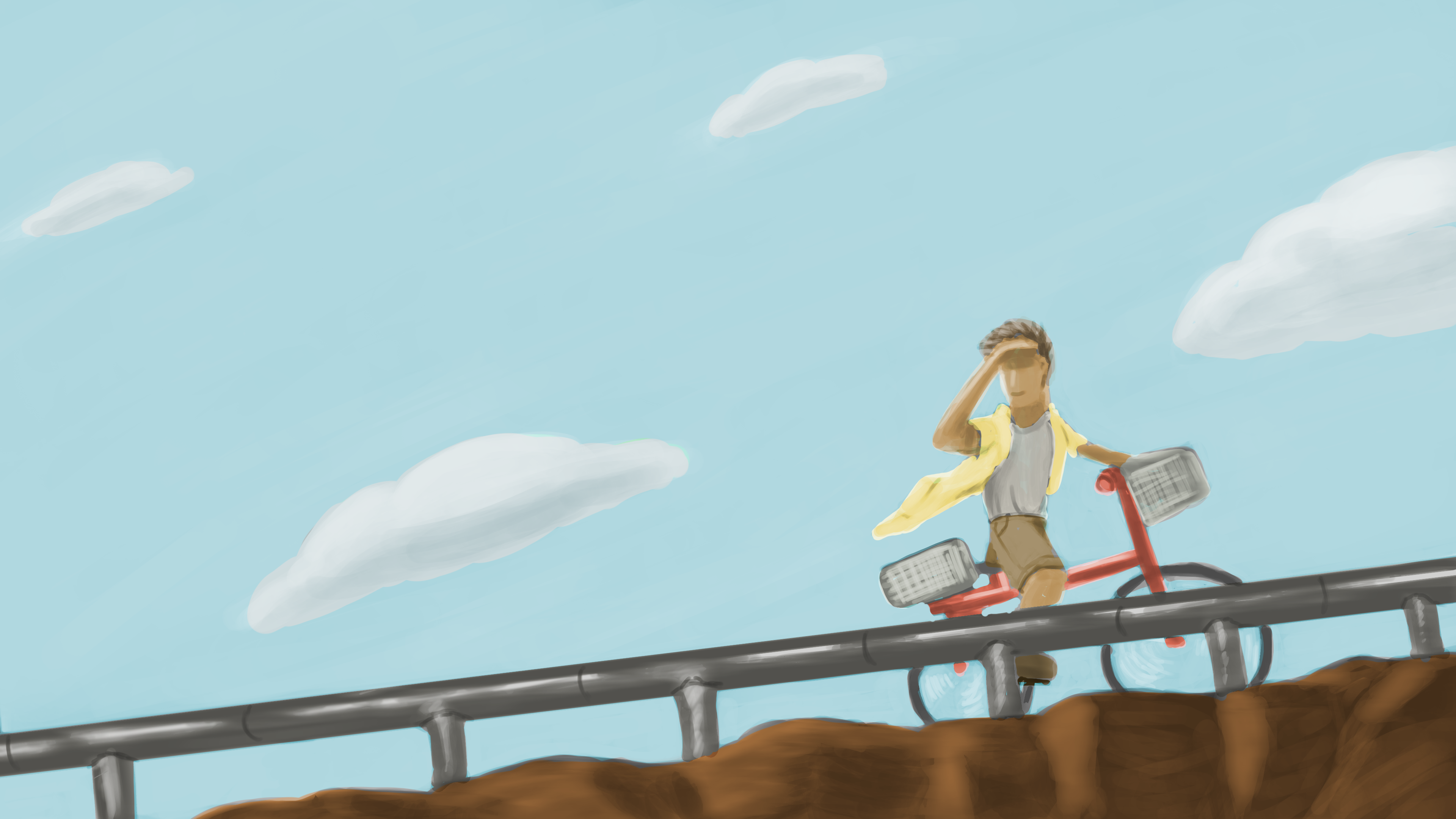 Couldn't figure out the gradient or how to make the background sky as expansive as I wanted, but being able to keep the warmth without direct sun is a plus