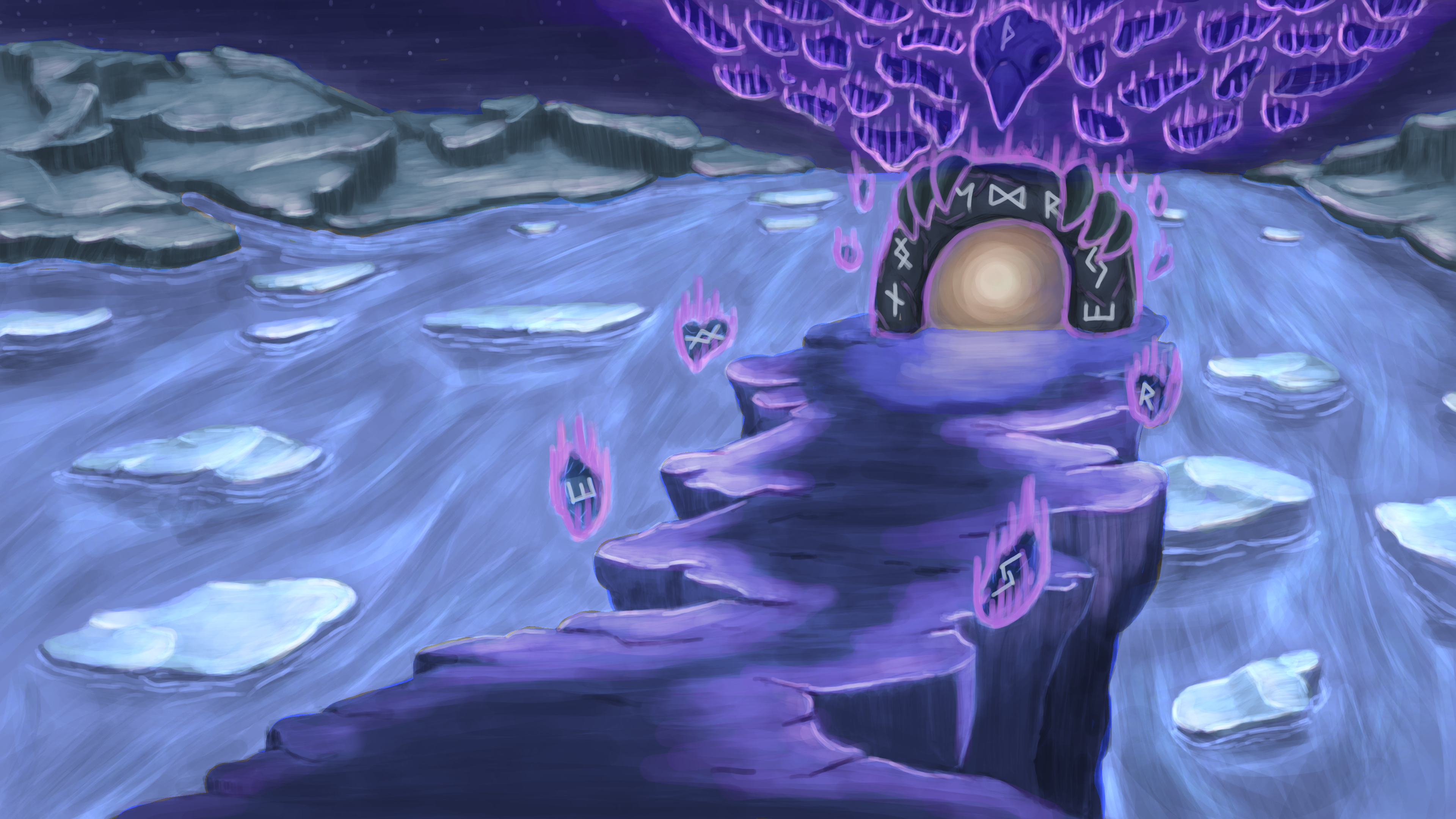 Initial color render, with a focus on a darker theme