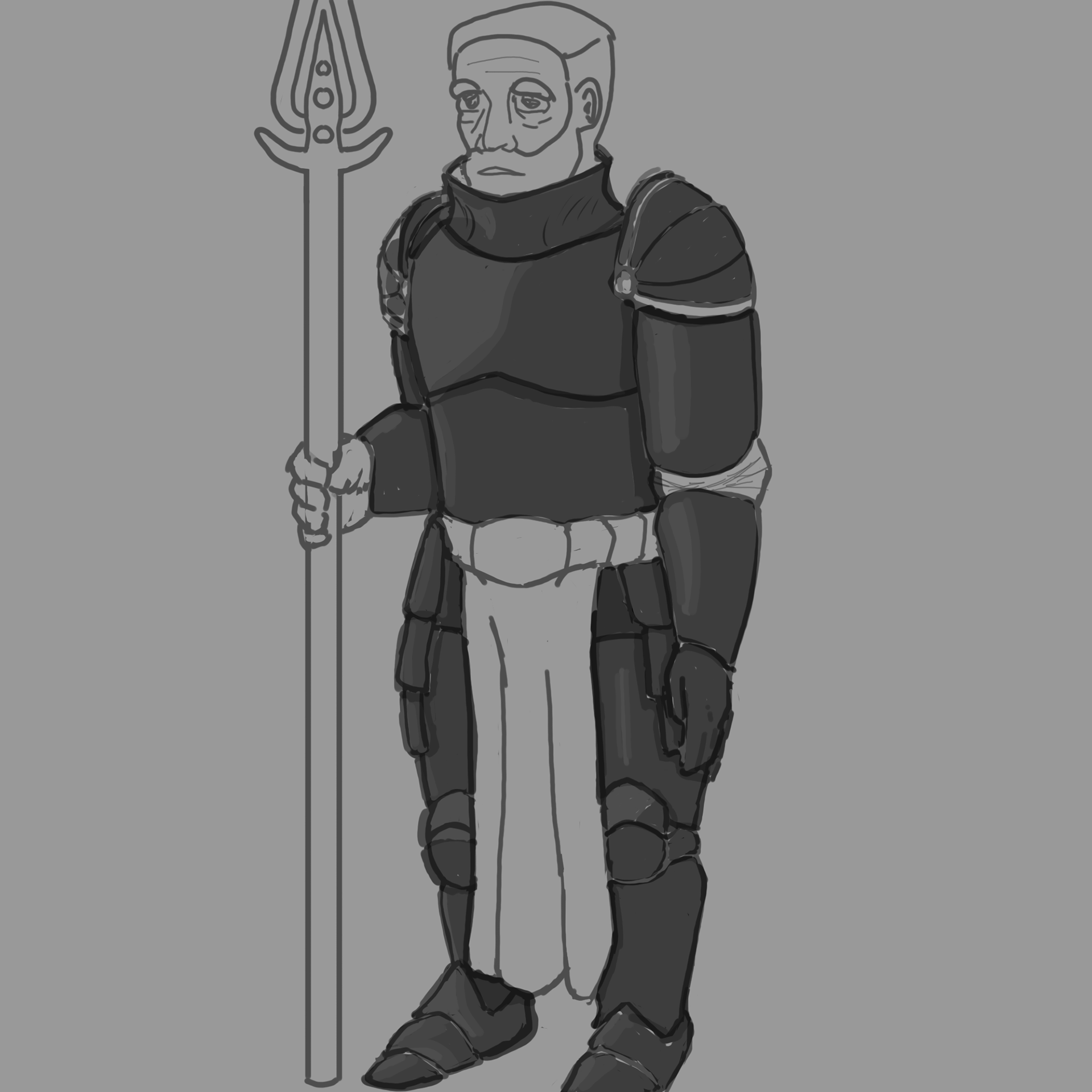 Exploration with an armored warrior
