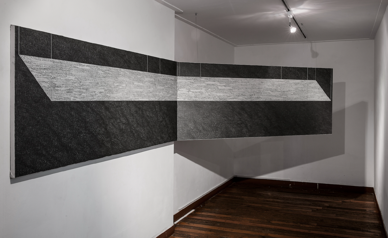 뜬다리, 2016~2017 장지에 샤프펜슬, Mechanical pencil on Jangji, 72.5x480cm