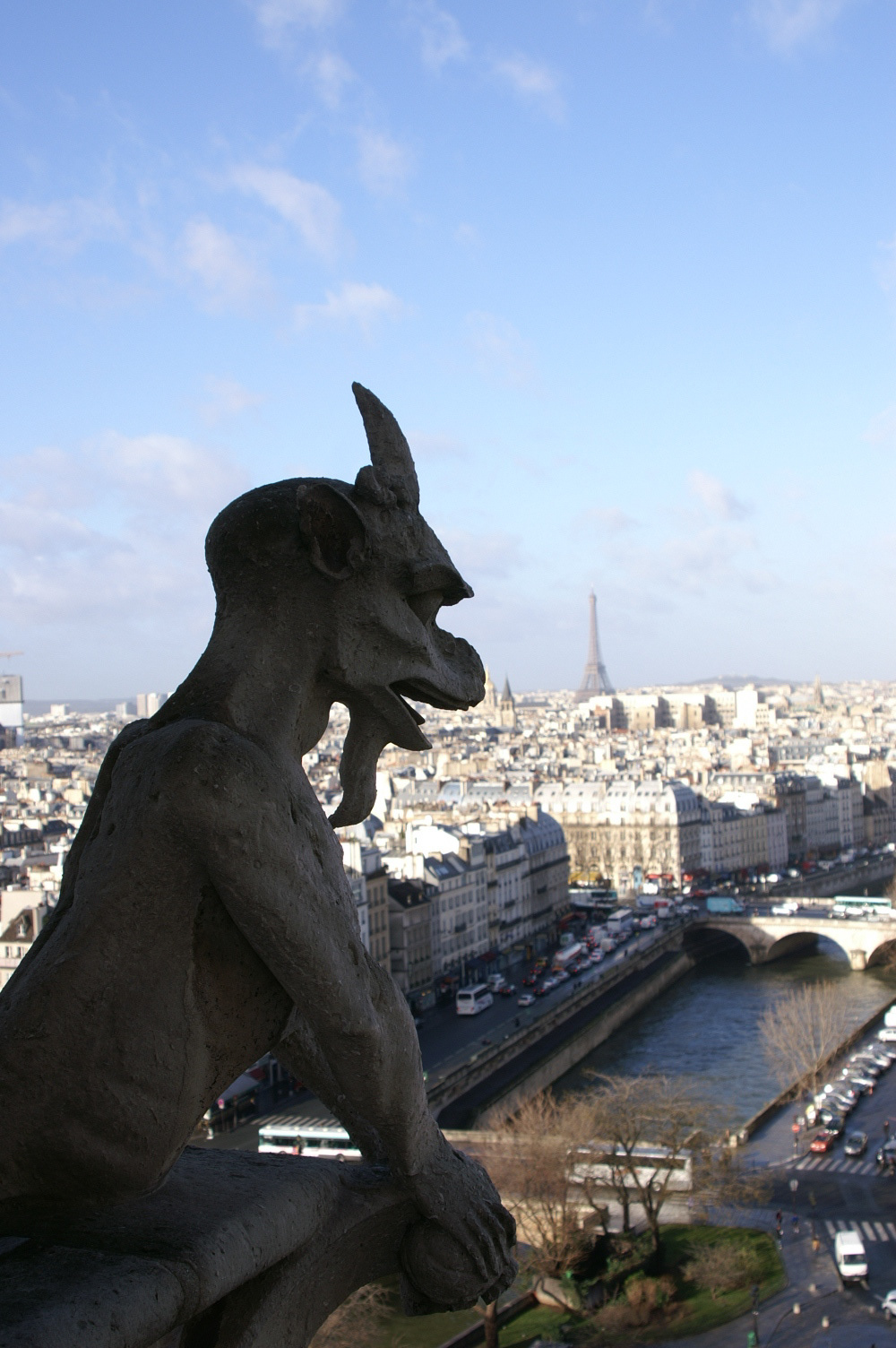 Gargoyle (With Tour Eiffel), Notre-Dame de Paris