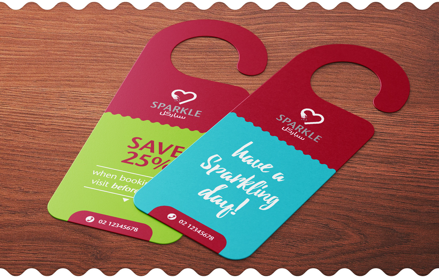 Sparkle Door Hangers Mockup