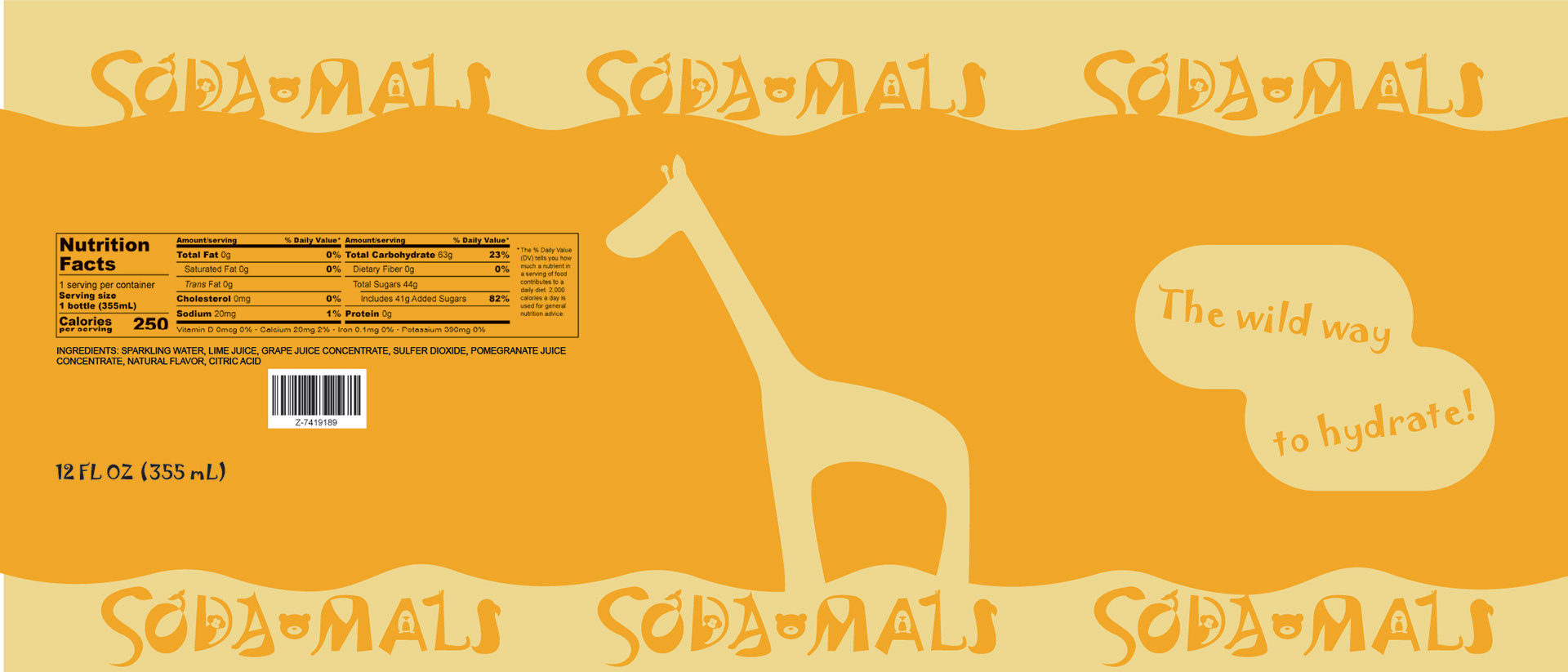 Giraffe Bottle Label