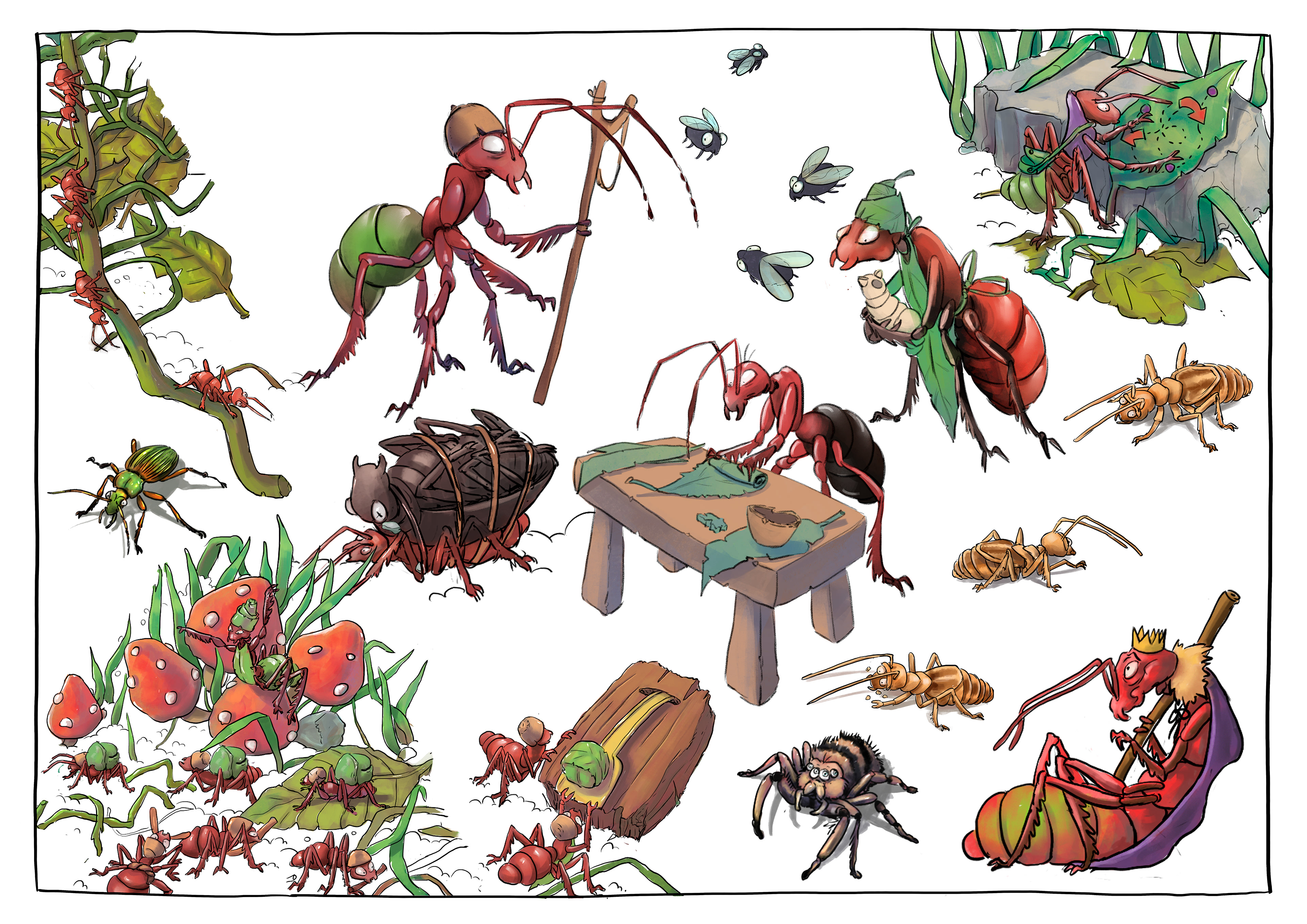 Ants - Character design and various insects