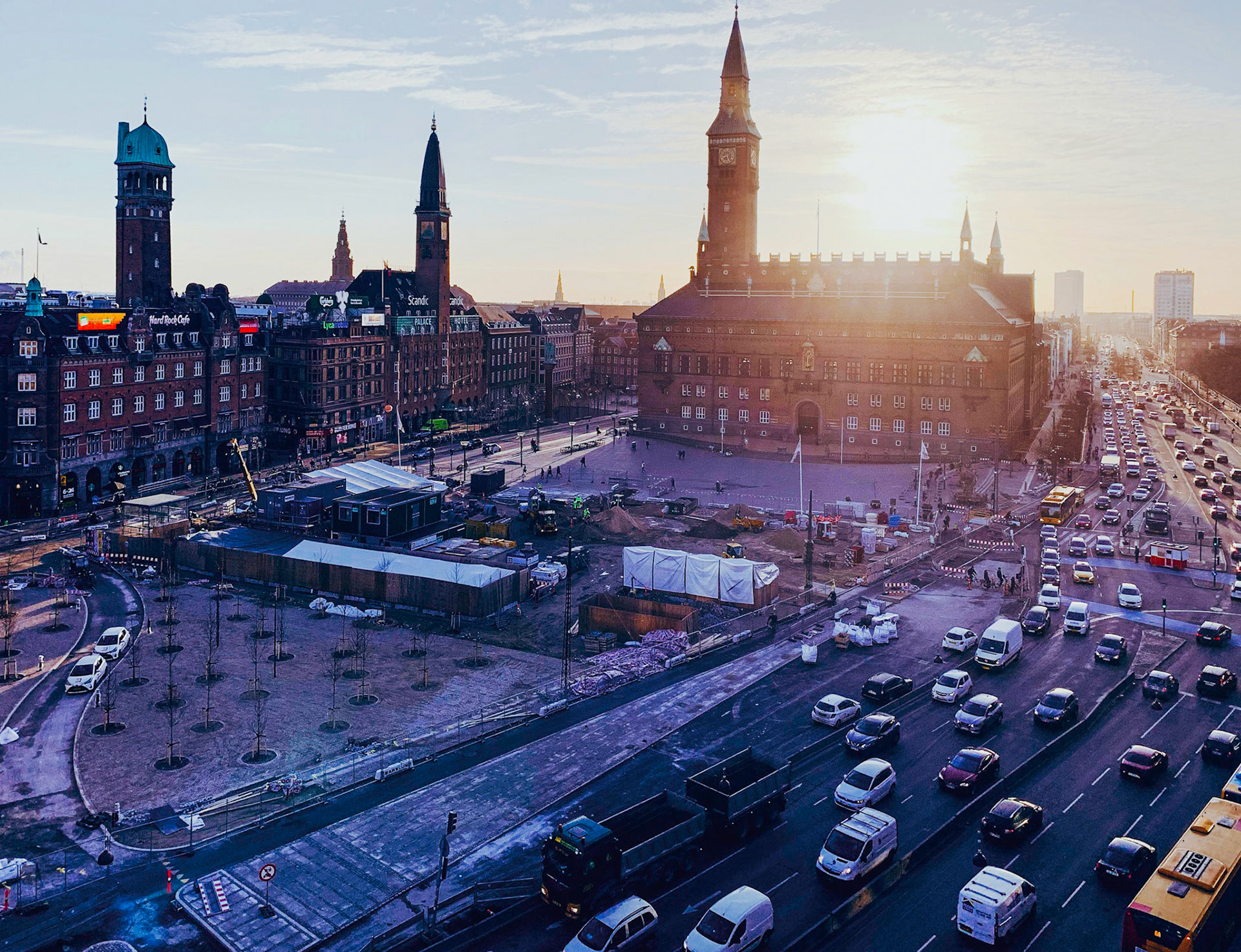 Berufsverkehr morgens in Kopenhagen, Dänenmark