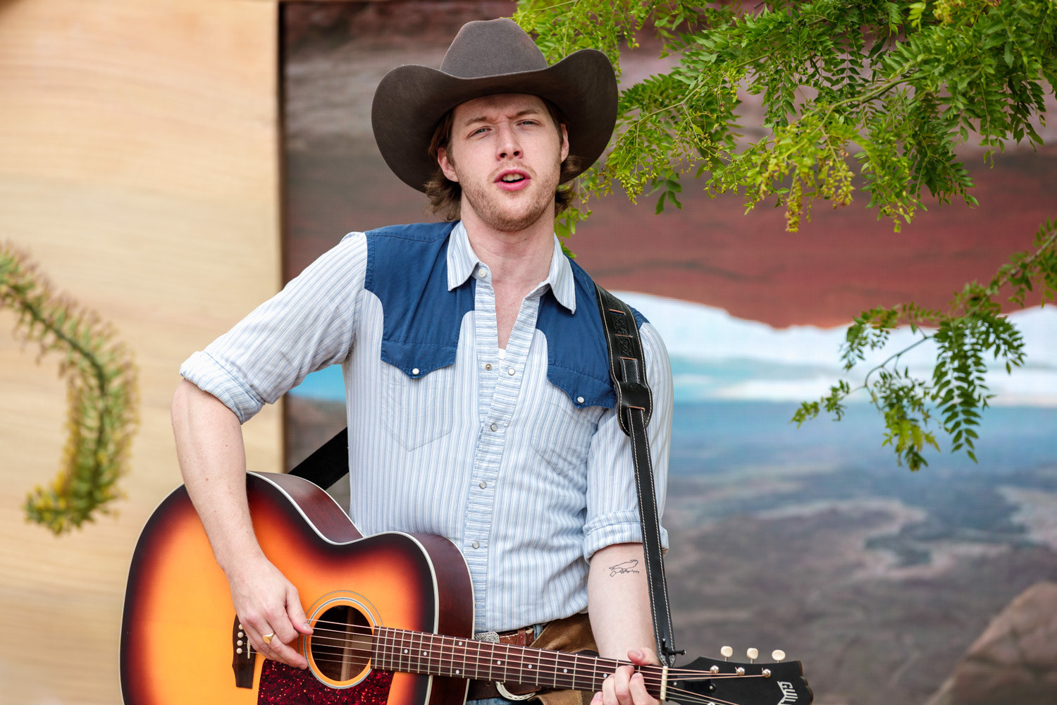 George Maddison, West End musical 'Oklahoma', at the America's Wild Garden.