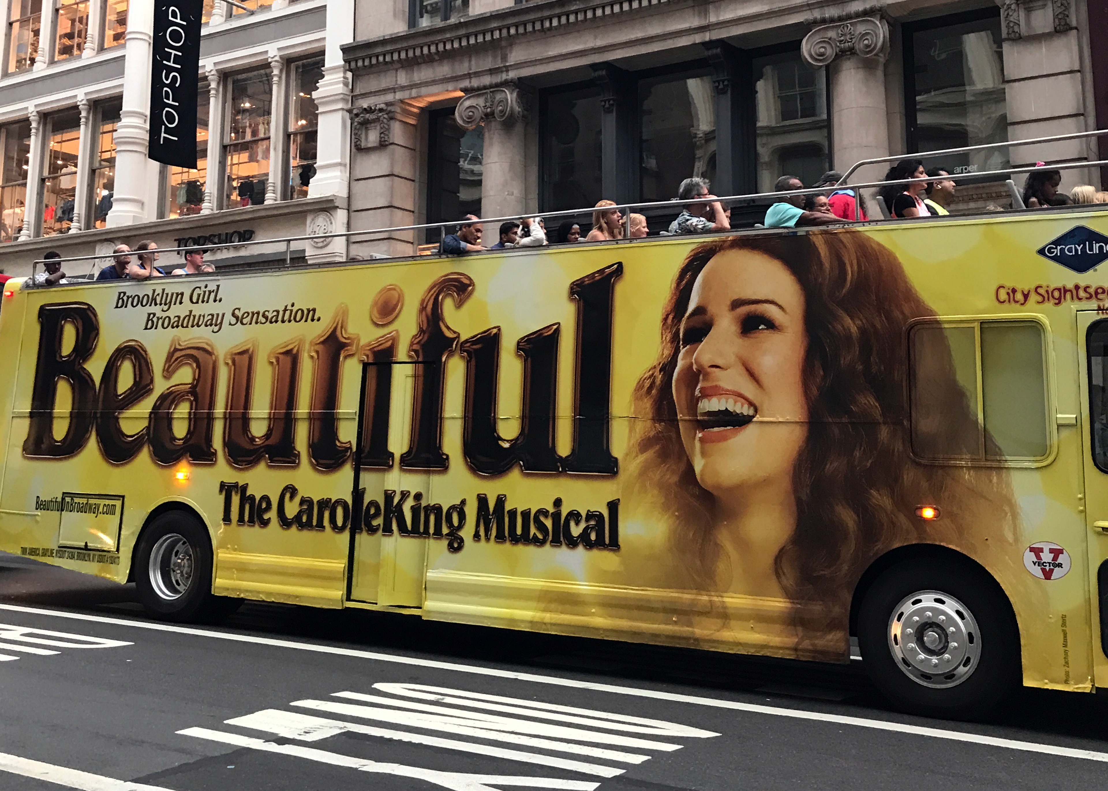 Beautiful The Carol King Musical bus wrap template setup (Serino Coyne)