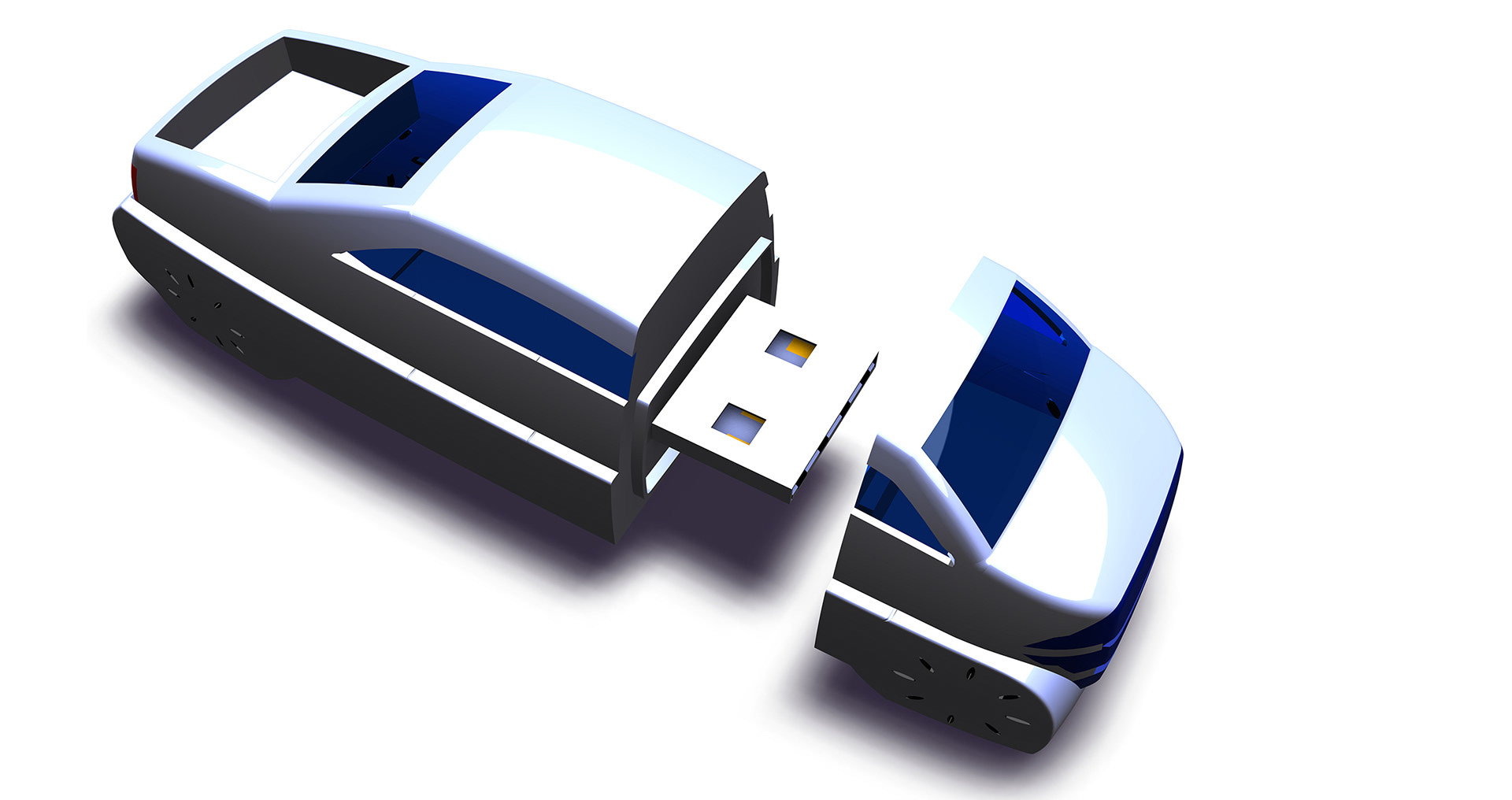 Truck theme USB: Created in Alias and prepped in ChituBox.