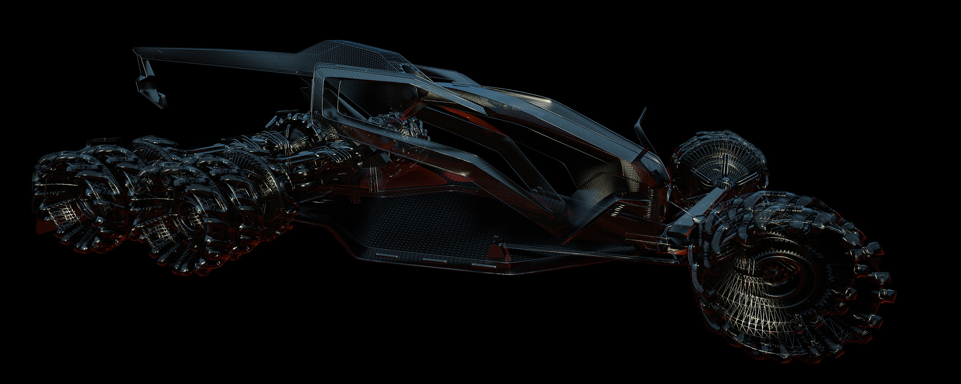 GS Volume Model: Data cleaned in Alias, rendered in Vred. Wire Frame Render.