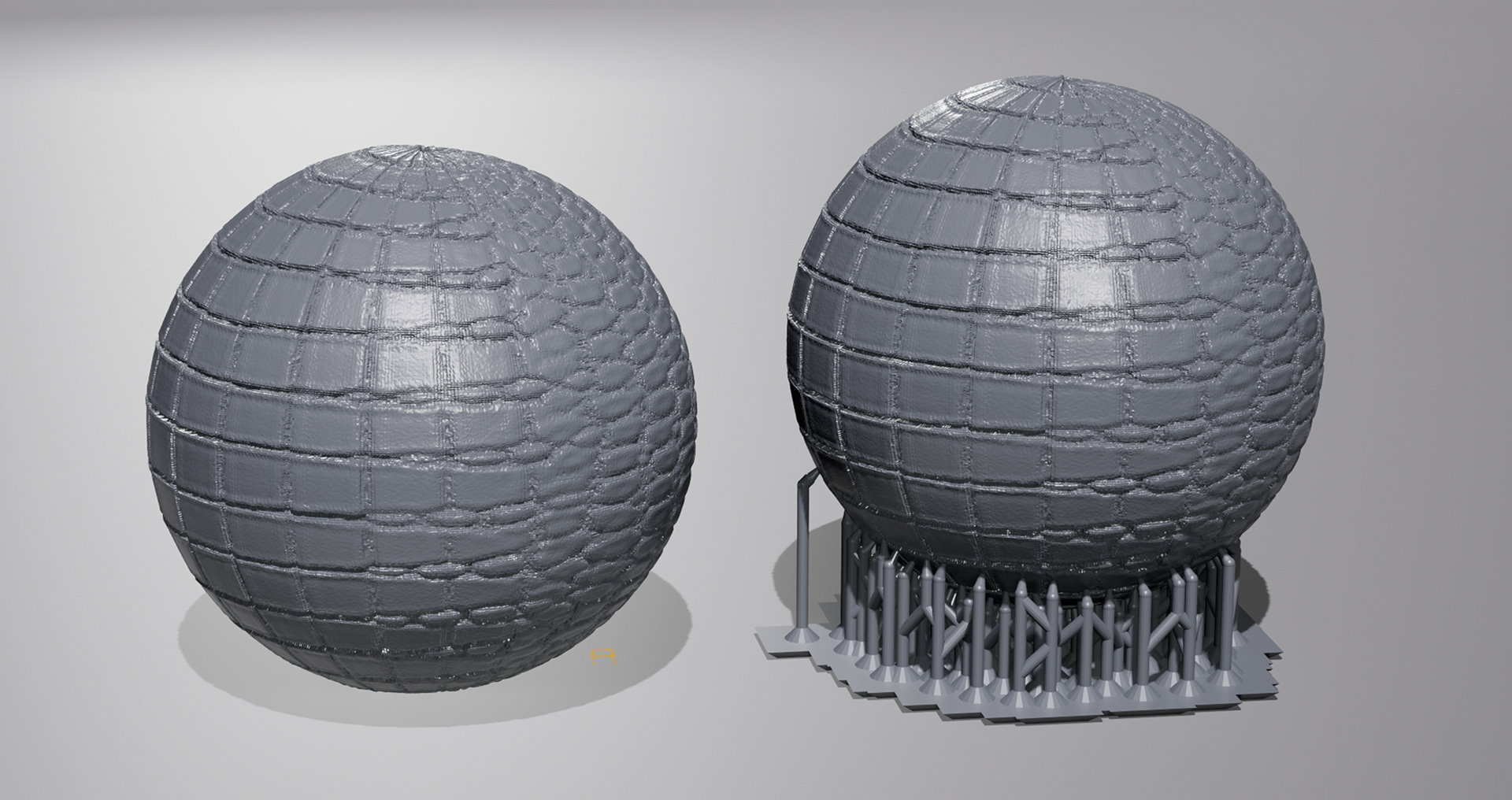 Displacement shaders applied to simple geometry.