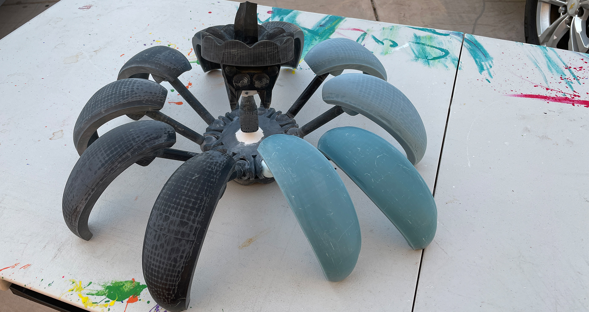 Pumpkin Spider: Fully assembled, sanded, prepped for paint