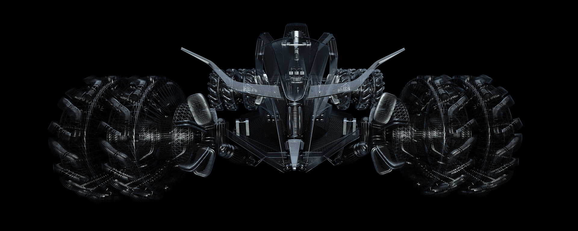 GS Volume Model: Data cleaned in Alias, rendered in Vred. Wire Frame Render.