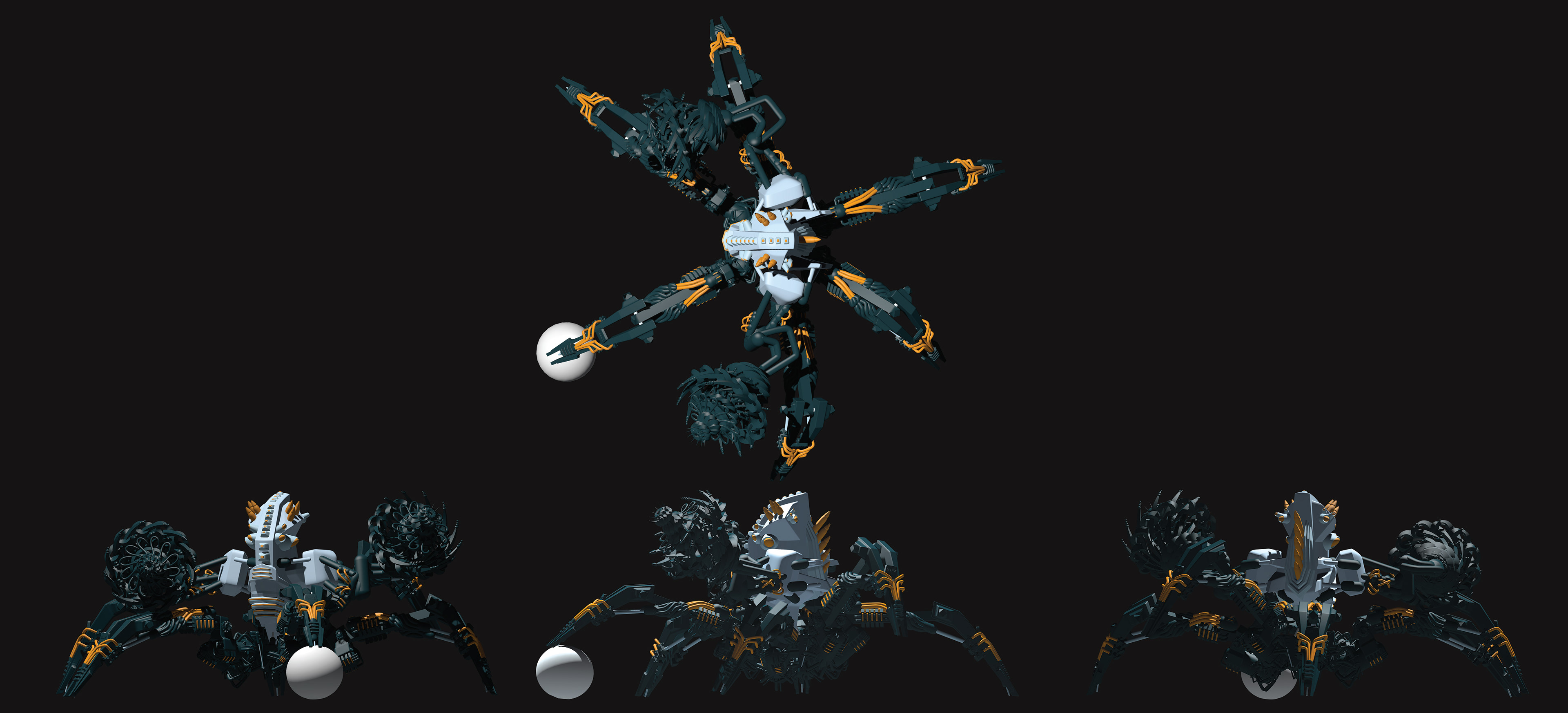 Crab Bot: GS Final SUB D model orthographic.