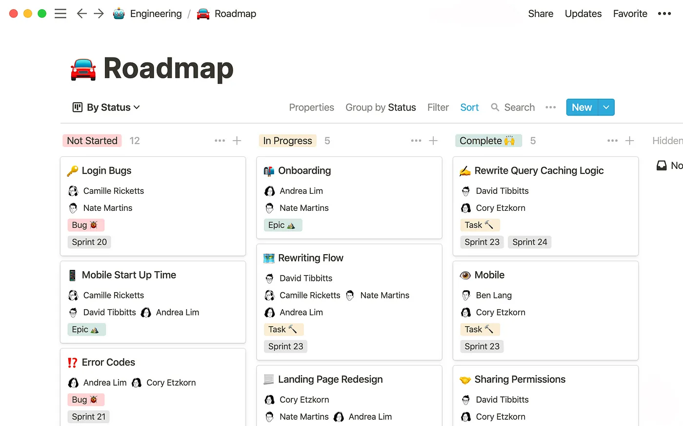 Notion Kanban view