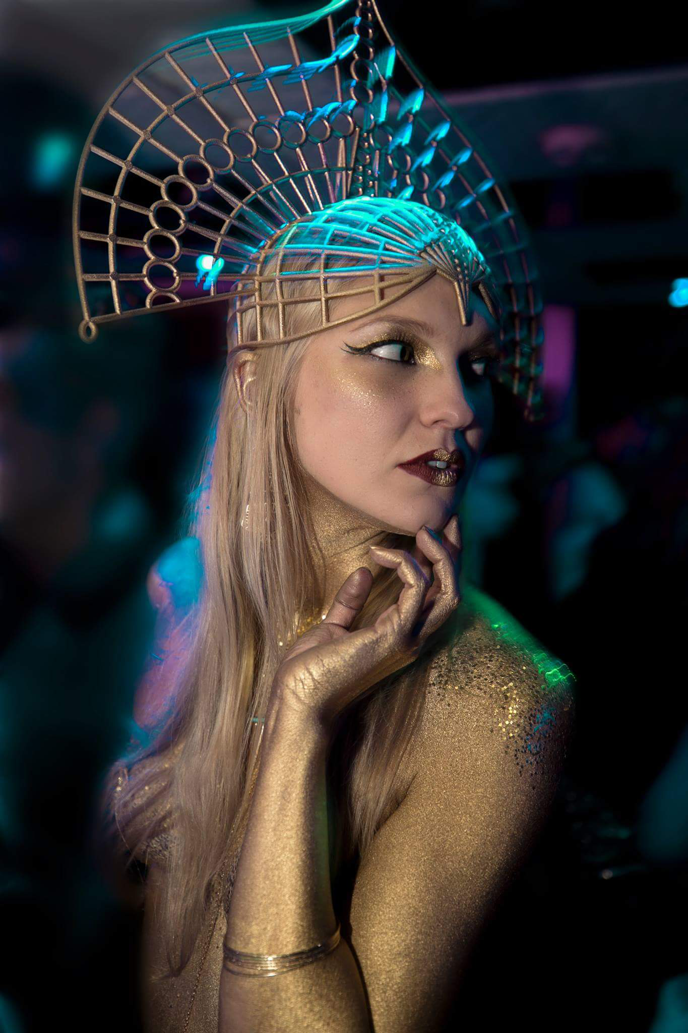 Ethereal gold models for Lightning Society's Burlesquerade. November 2016.