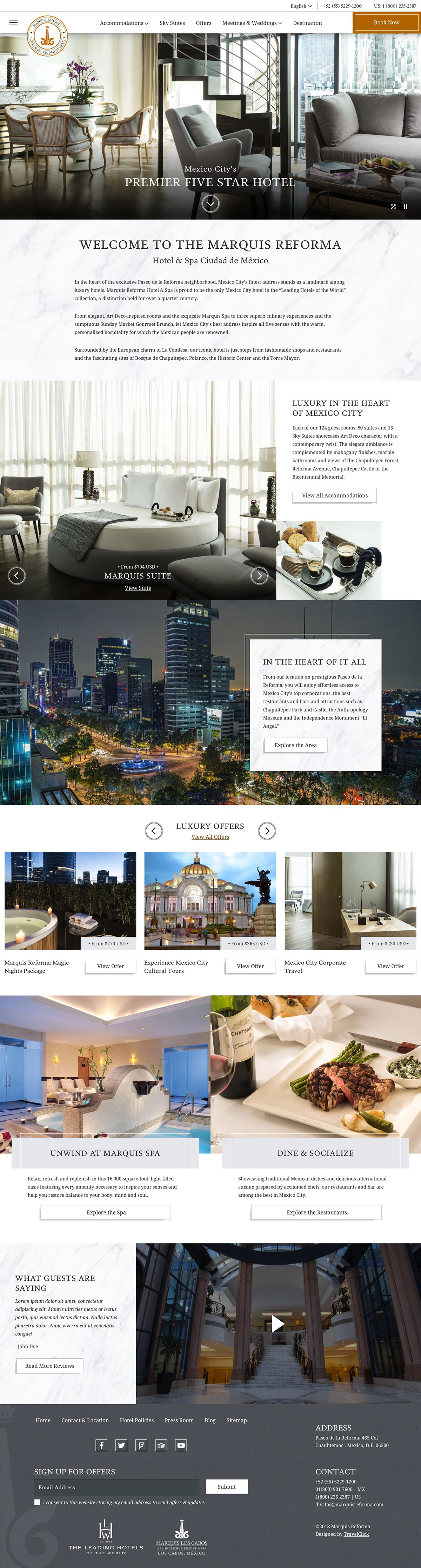 homepage of website