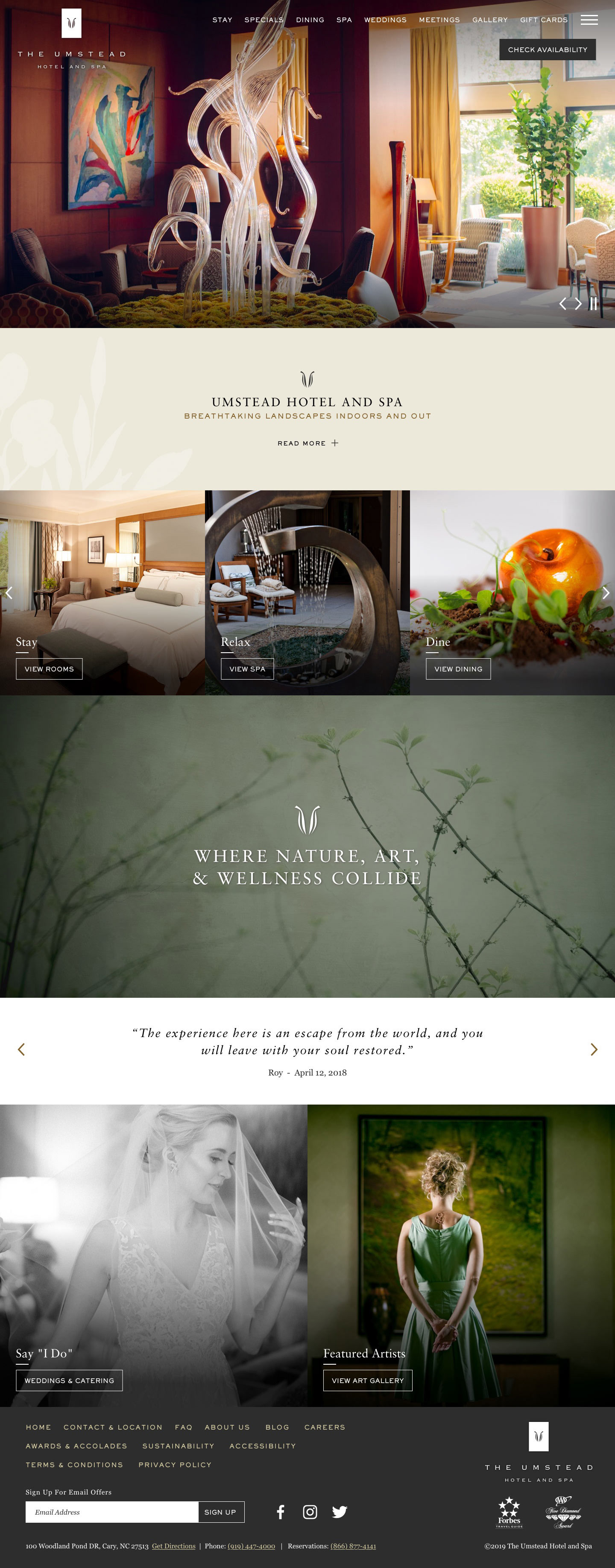 screenshot of the homepage