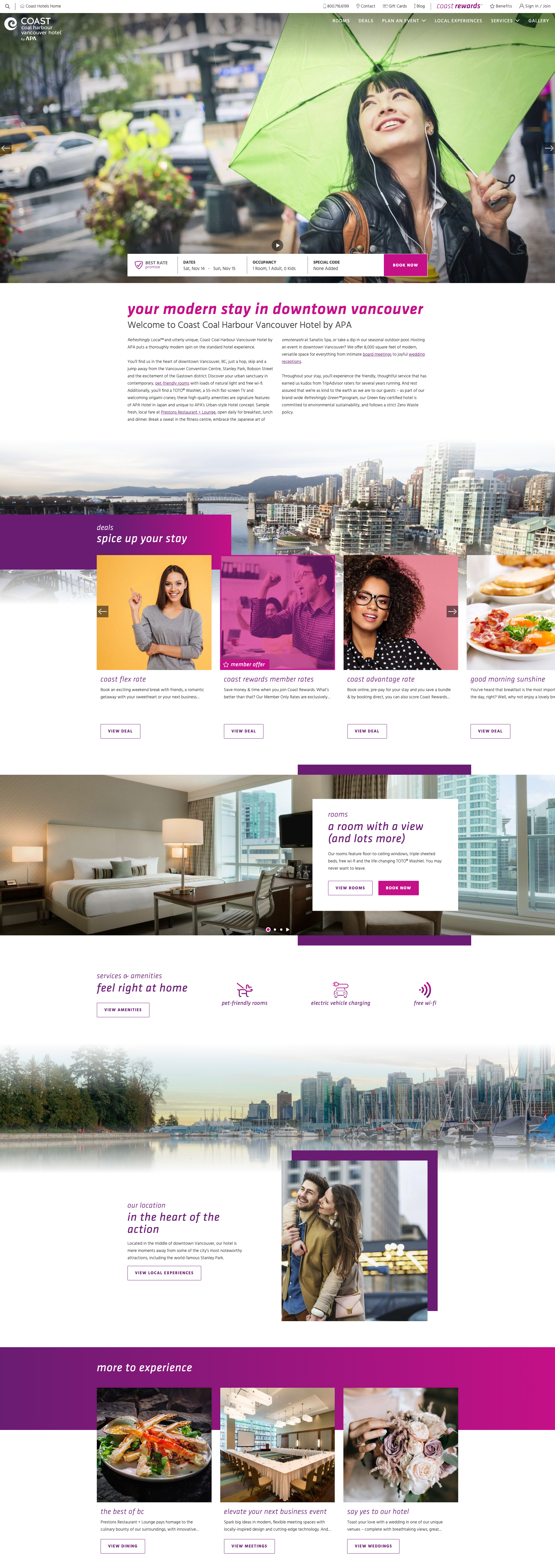 screenshot of a property homepage