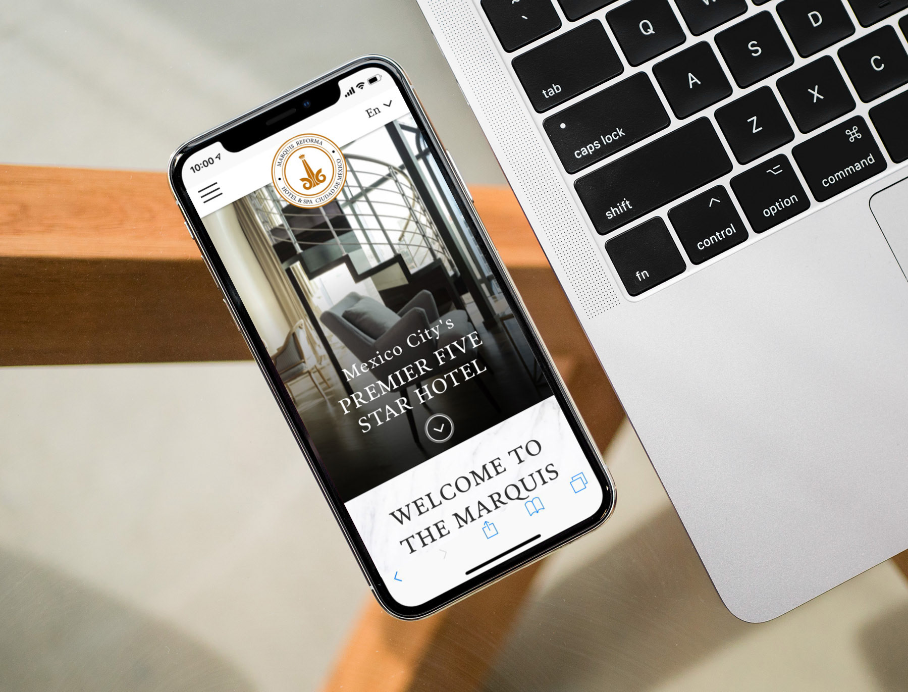 homepage displayed on a phone