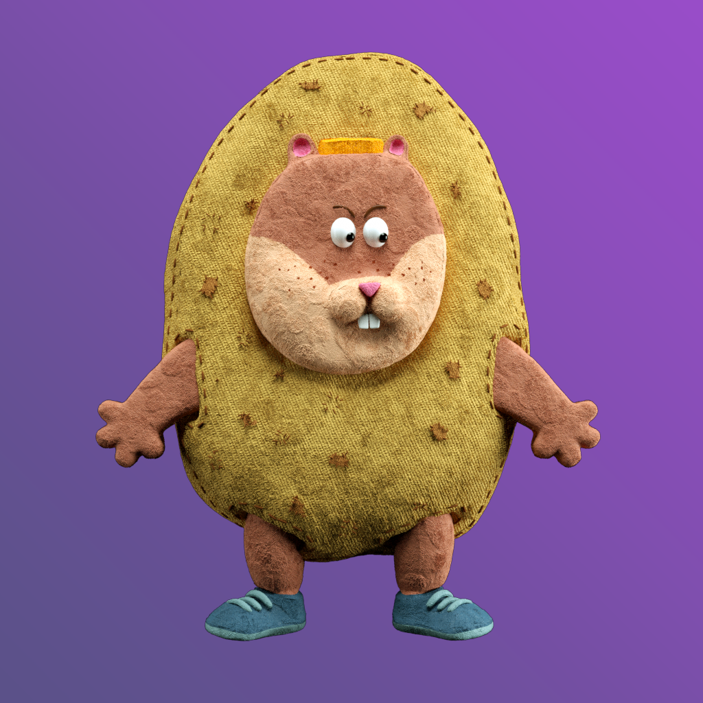 Hamster dressed as a potato