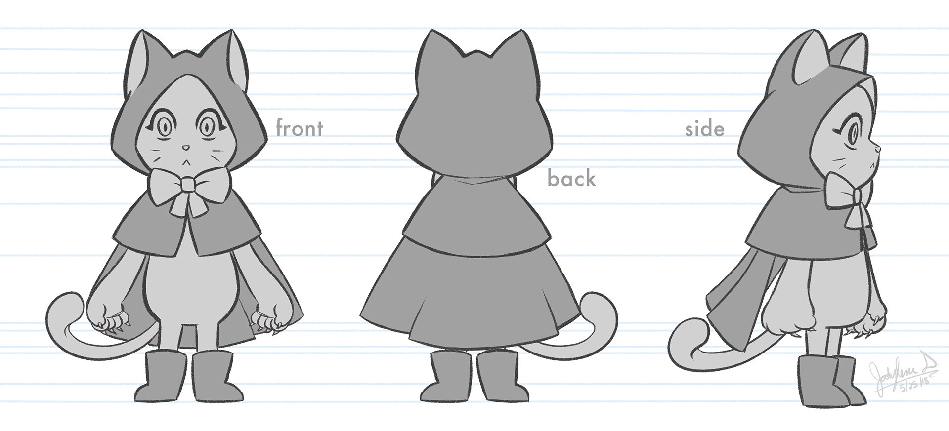 Turnaround sheet of MC