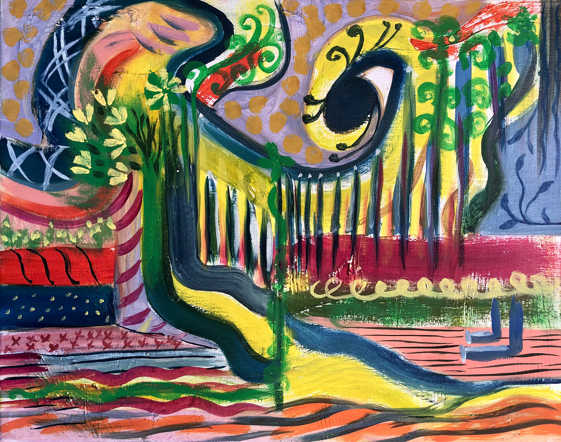 Moonlit Harp Dance 16x20"