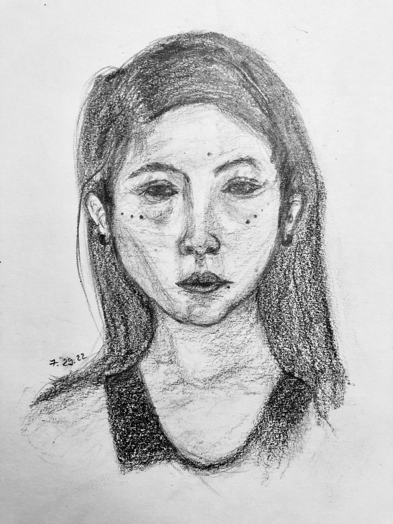 Mechanical pencil on sketching paper. 3 x 4 in