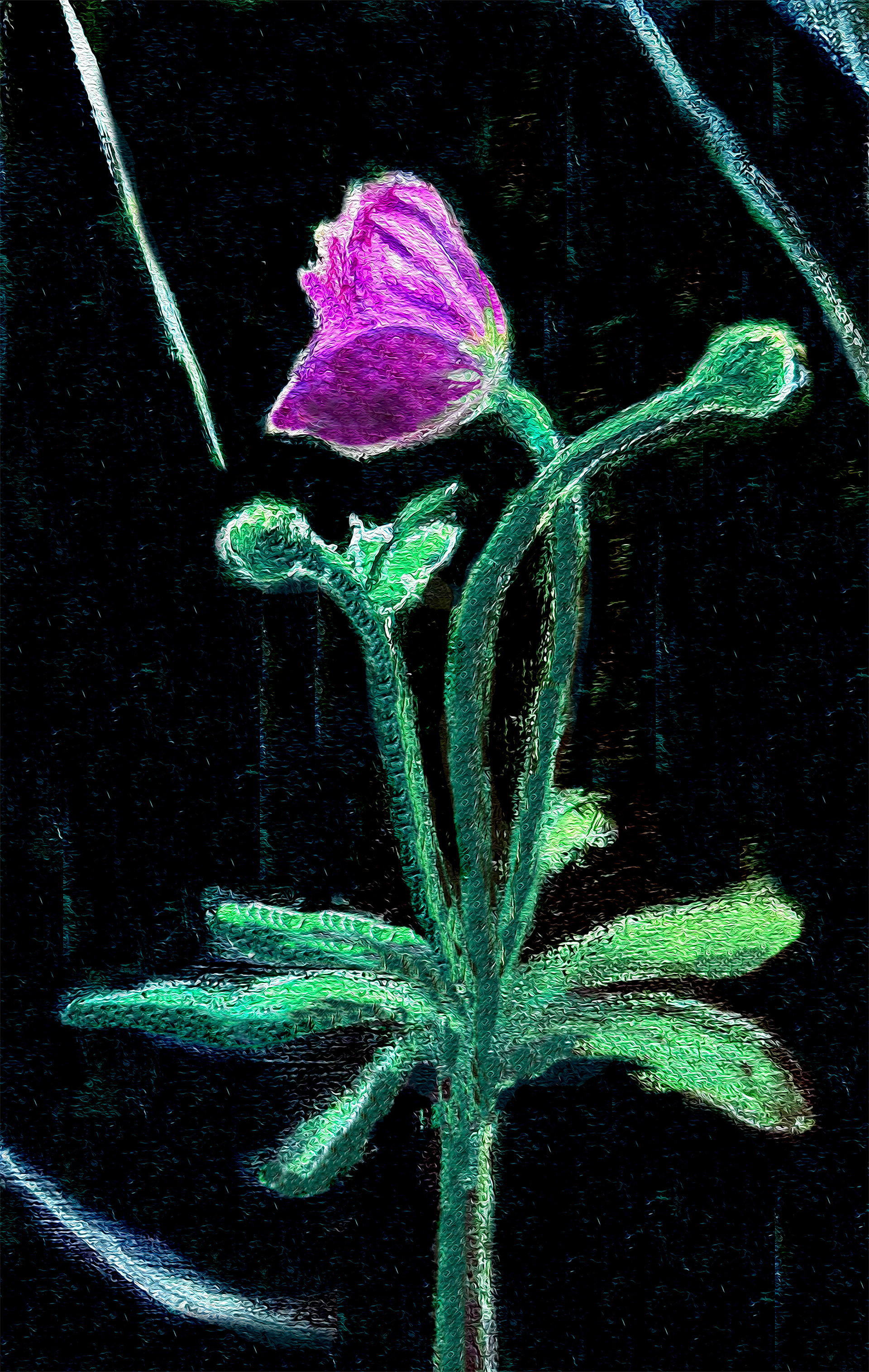 Night Flower. Acrylics on canvas. 18x24 cm.