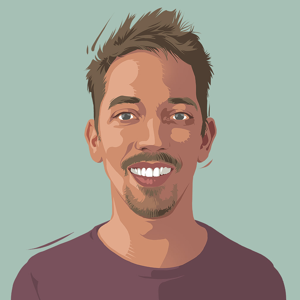 grafisches Mitarbeiter Portrait eines jungen Mannes