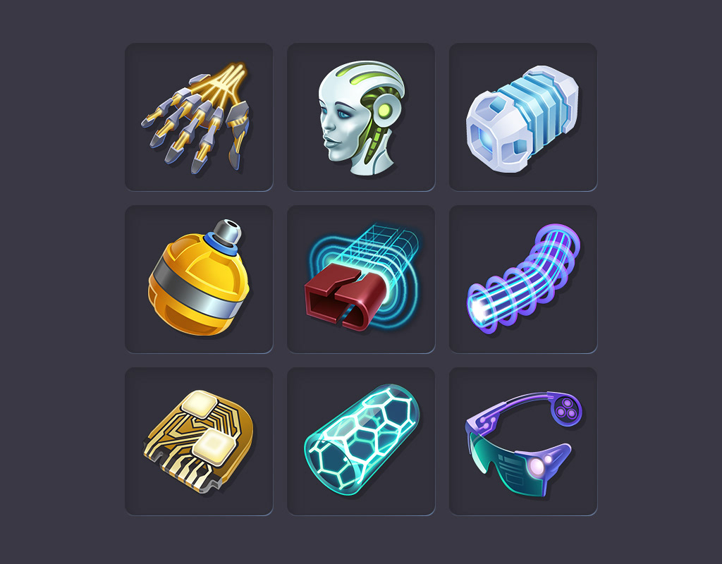 Icons von Hightech Waren für Anno 2205